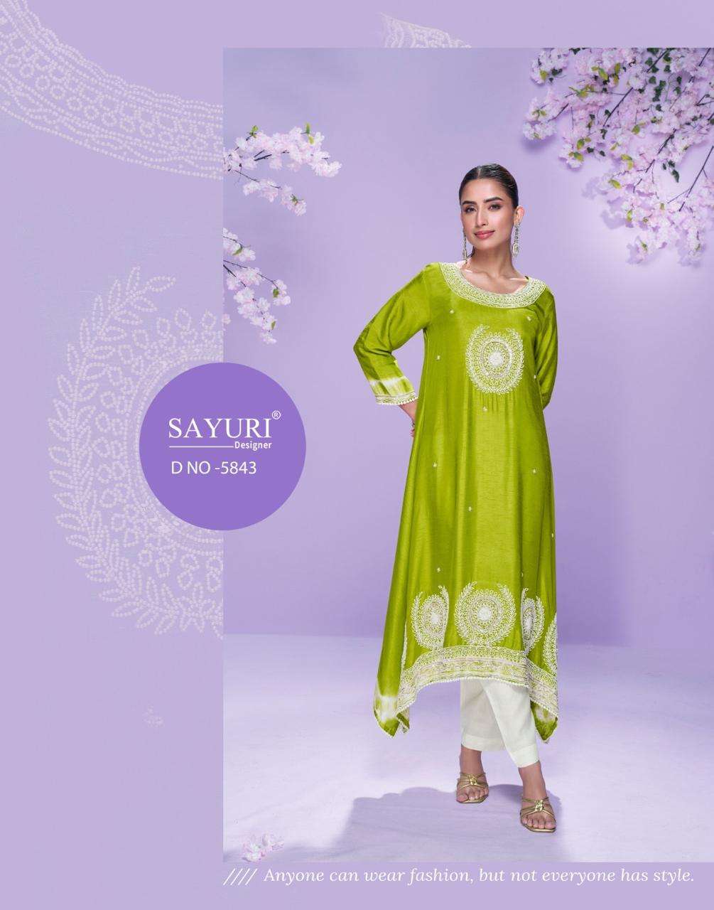 CHAHAT BY SAYURI DESIGNER IN PREMIUM REAL SILK WITH EMBROIDERED KURTI STYLE 