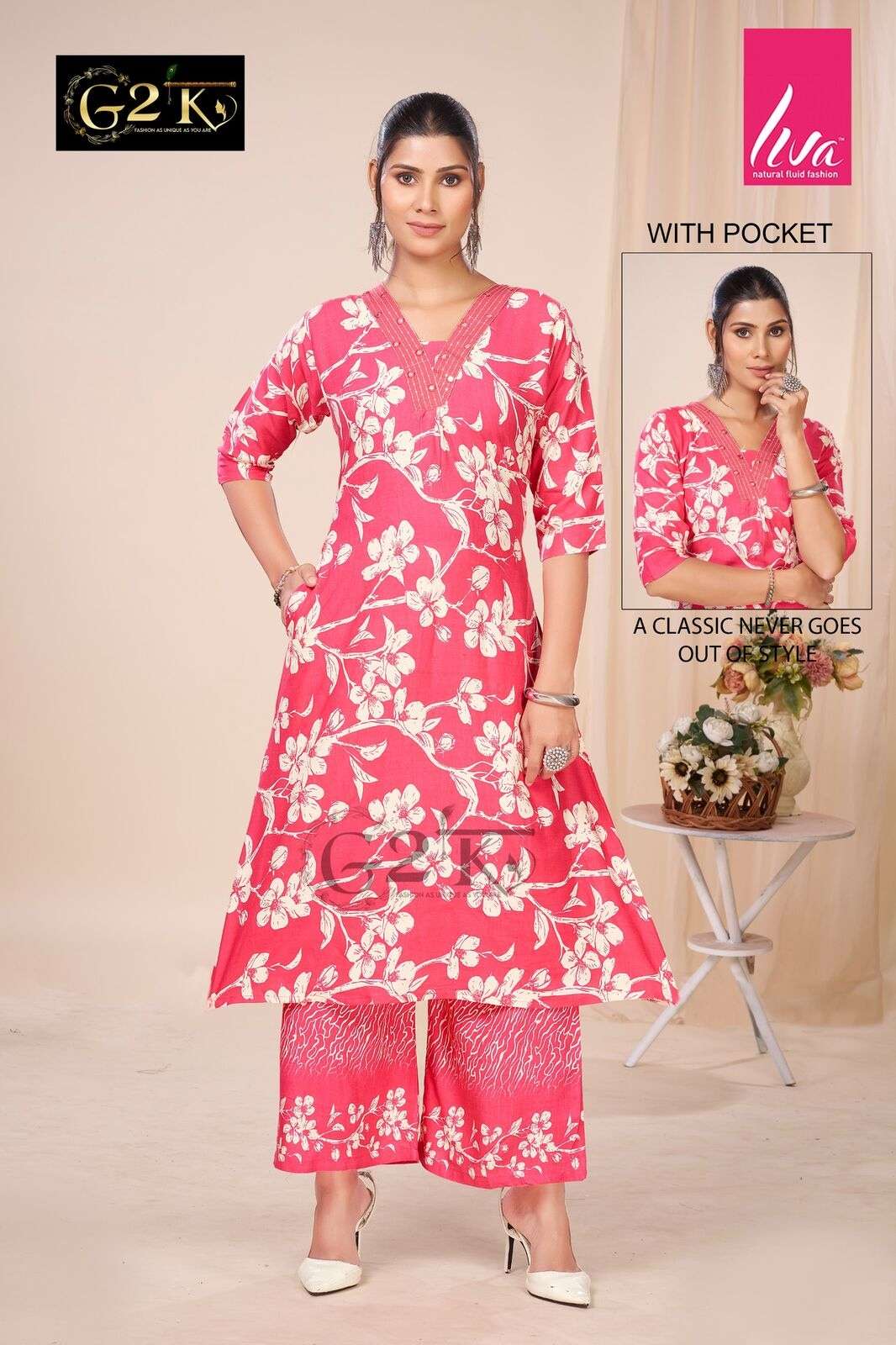 CHAHEK VOL-3 BY G2K IN LIVA PRINTS REDYMADE CATALOGUE WITH EMBROIDERY WORK