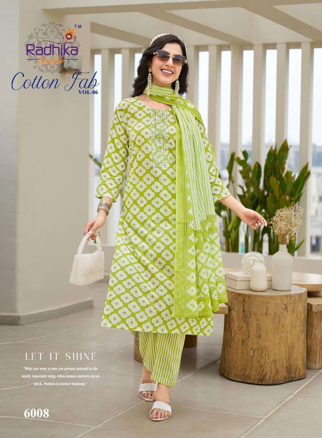 COTTON FAB VOL-6 BY RADHIKA LIFESTYLE IN PURE COTTON PRINT WITH EMBROIDERY WORK 