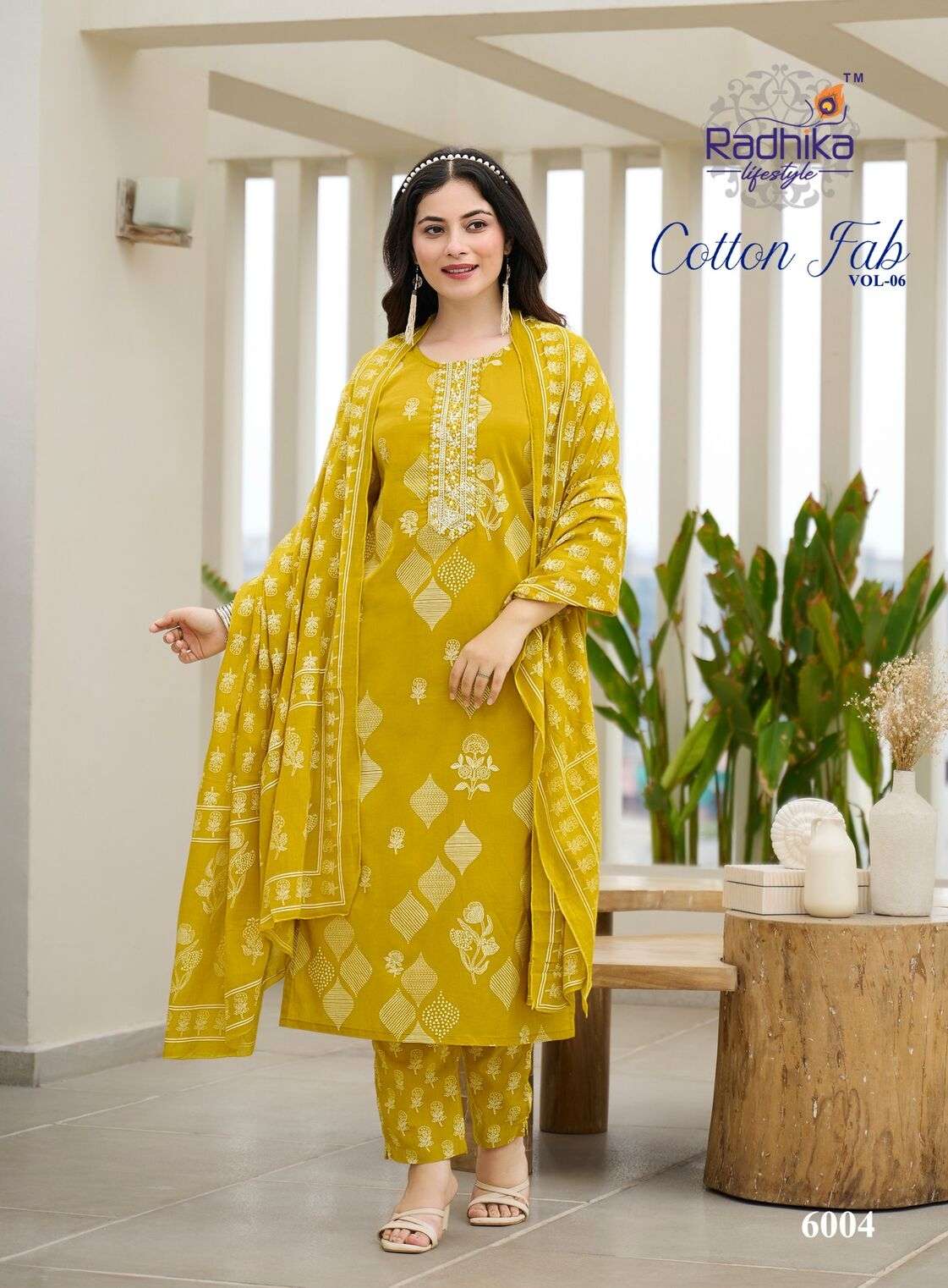 COTTON FAB VOL-6 BY RADHIKA LIFESTYLE IN PURE COTTON PRINT WITH EMBROIDERY WORK 