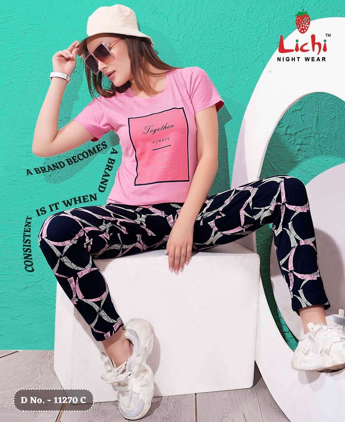 D.NO :- 11270 BY LICHI IN IMPORTED FABRIC CHARMEE NIGHT CO-ORD SET 