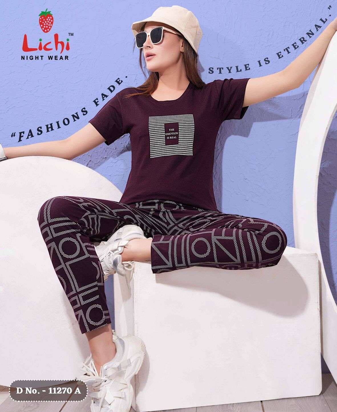 D.NO :- 11270 BY LICHI IN IMPORTED FABRIC CHARMEE NIGHT CO-ORD SET 