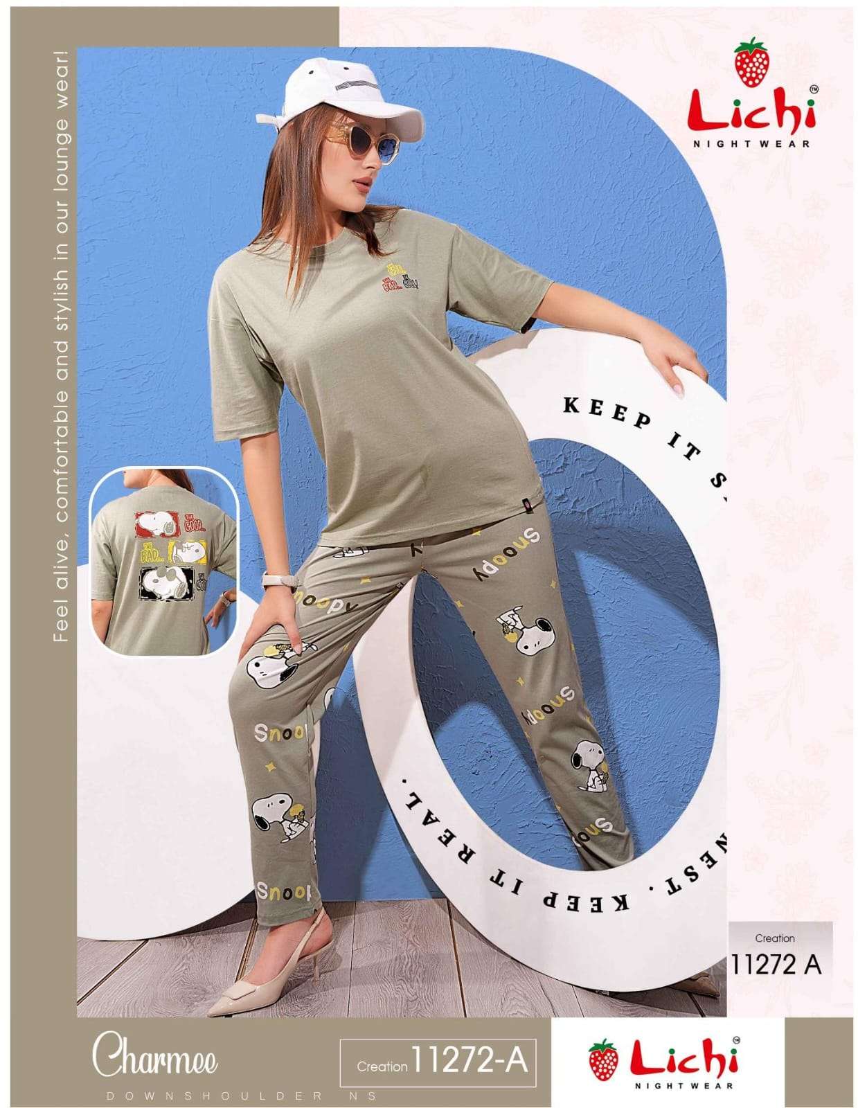 D.NO :- 11272 BY LICHI IN IMPORTED FABRIC CHARMEE NIGHT CO-ORD SET 