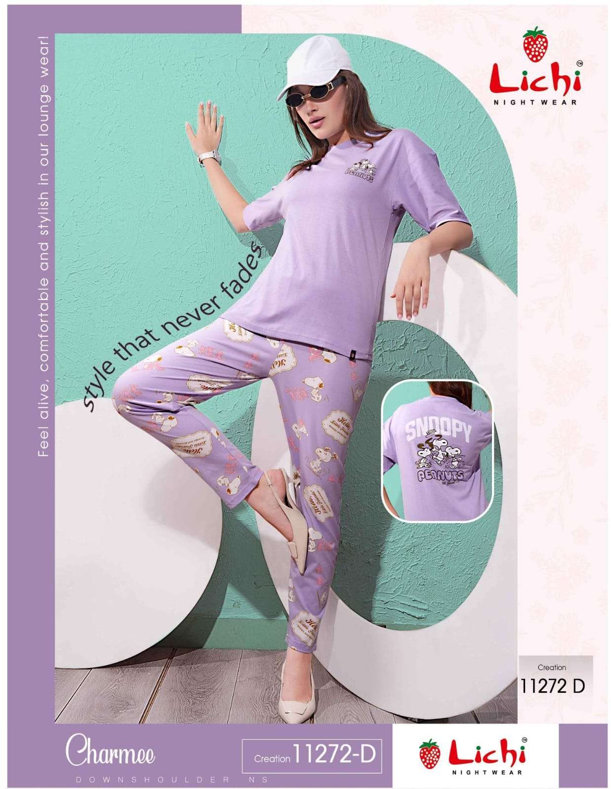 D.NO :- 11272 BY LICHI IN IMPORTED FABRIC CHARMEE NIGHT CO-ORD SET 