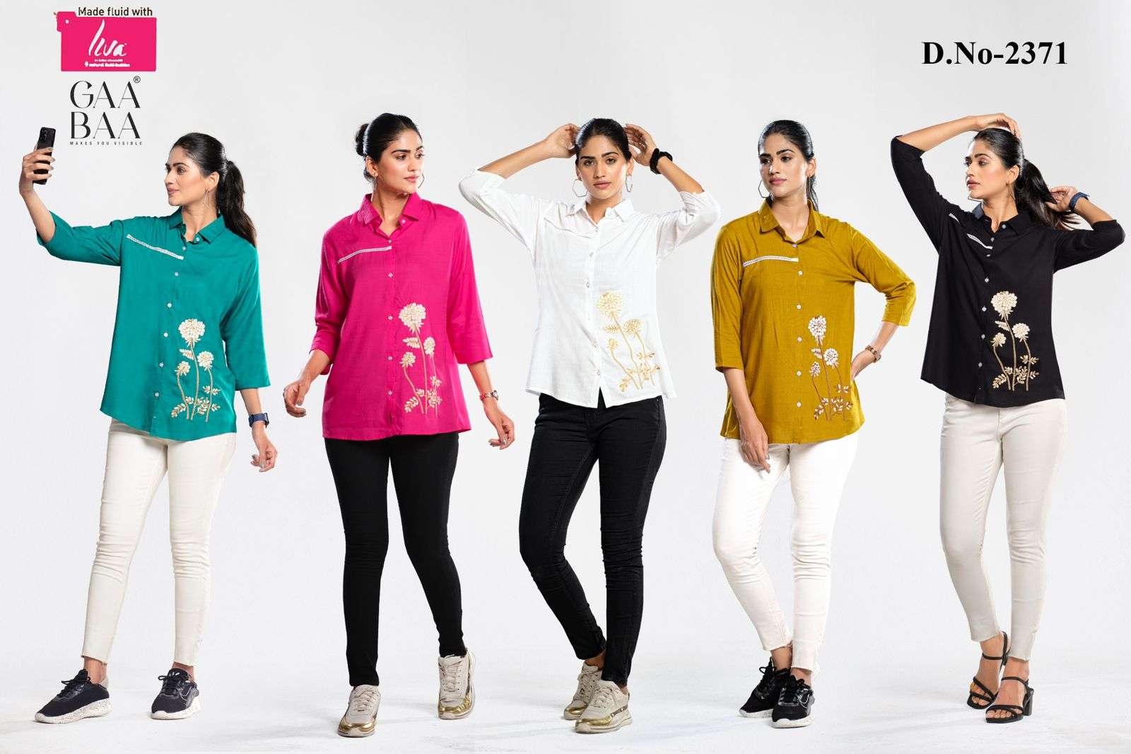 D.NO :- 2371 BY GAABAA IN RAYON SALB WITH COMPUTER EMBROIDERY WORK 