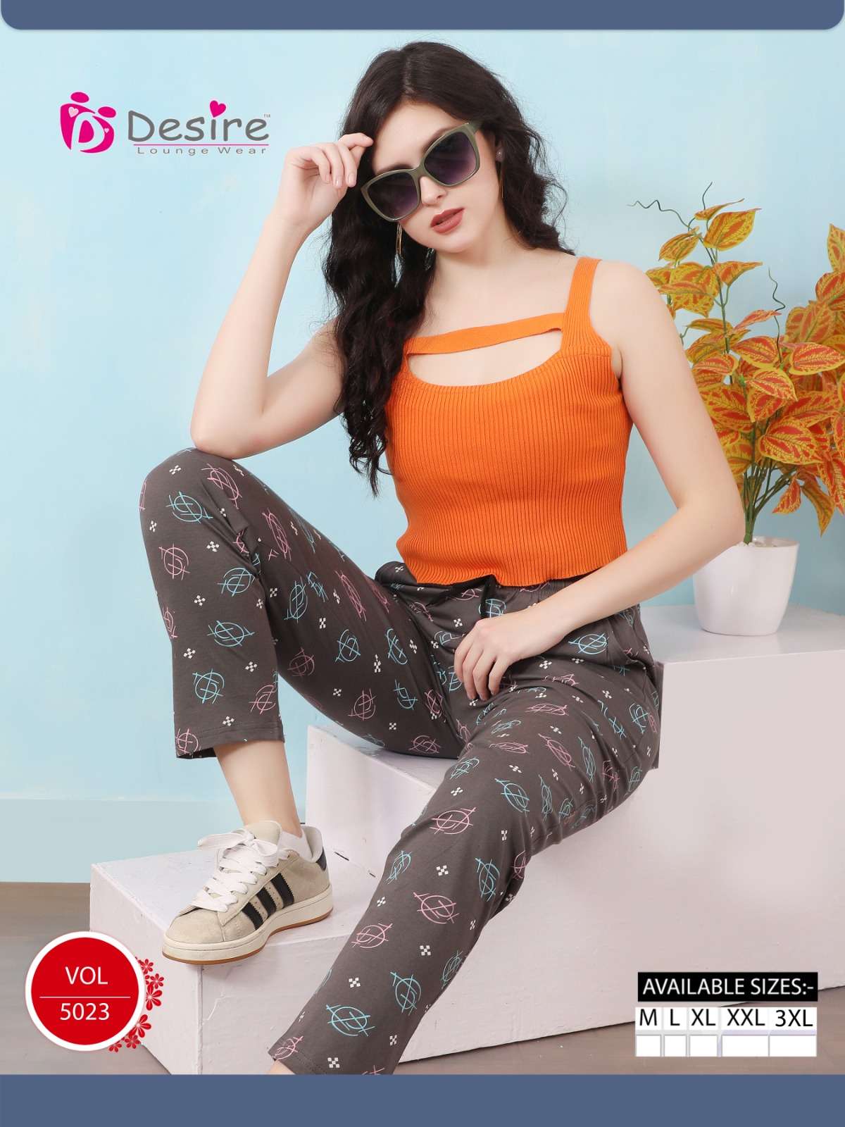 D.NO :- 5023 BY DESIRE PREMIUM TRIPLE POCKET PAJAMAS WITH 1 ZIPPER POCKET 