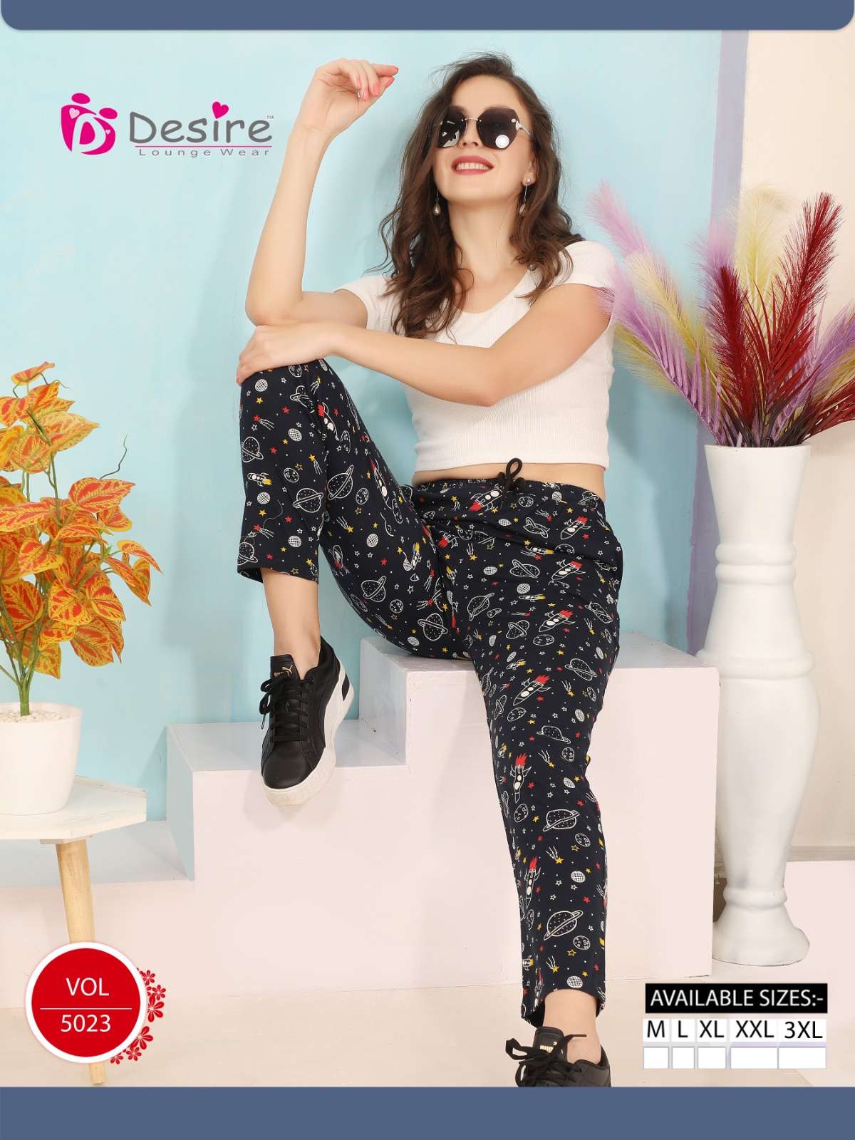 D.NO :- 5023 BY DESIRE PREMIUM TRIPLE POCKET PAJAMAS WITH 1 ZIPPER POCKET 