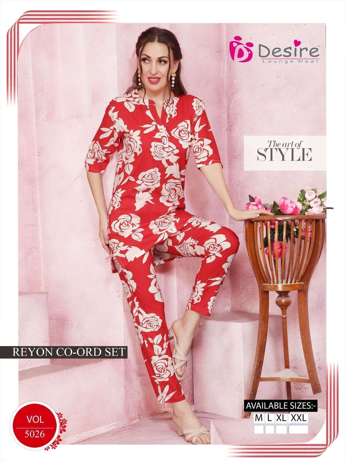 D.NO :- 5026 BY DESIRE IN PREMIUM RAYON KURTA CO-ORD SET 