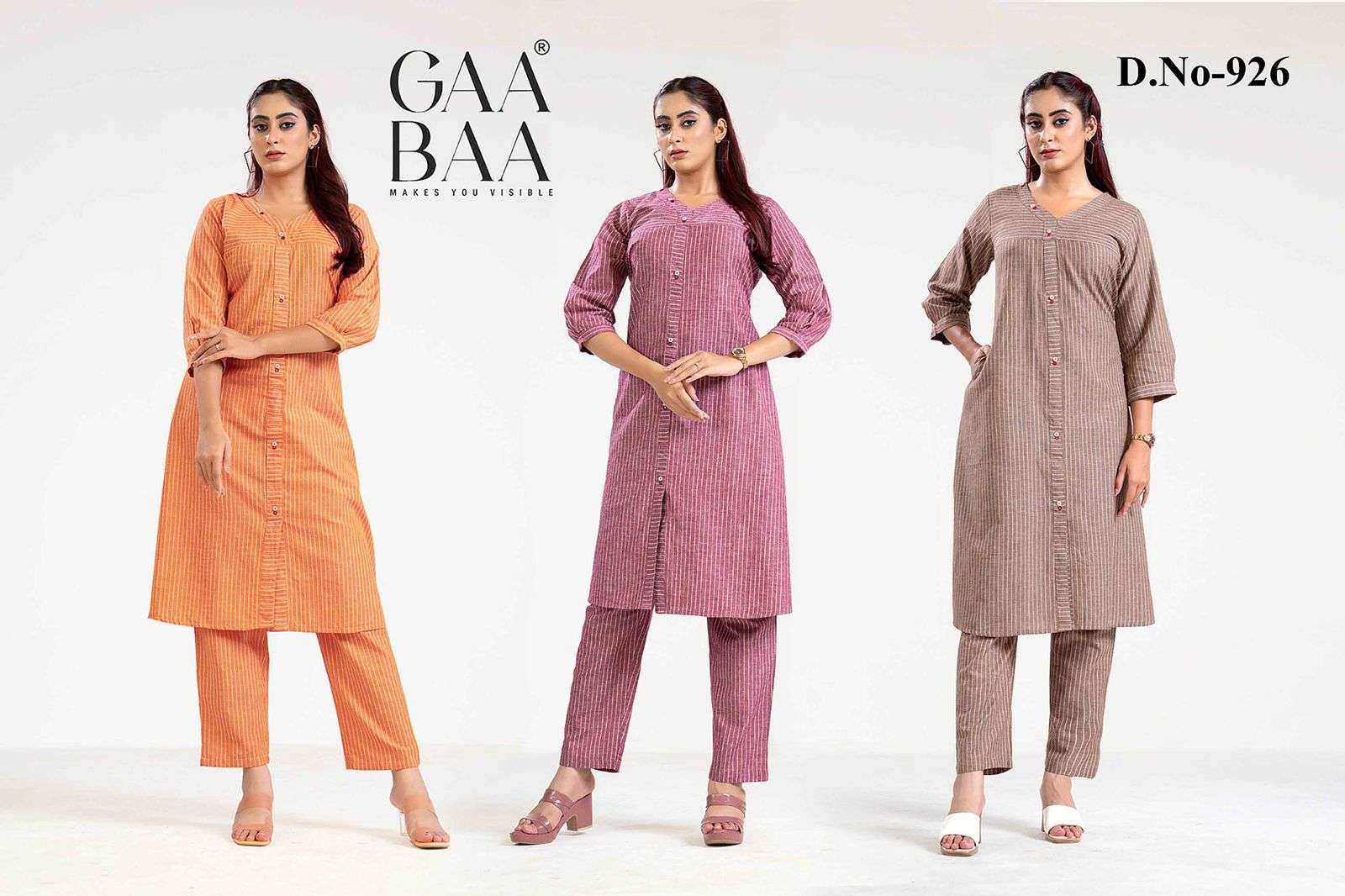 D.NO. 926 BY GAABAA IN HANDLOOM COTTON CO-ORD SET WITH HANDWORK & POCKET 