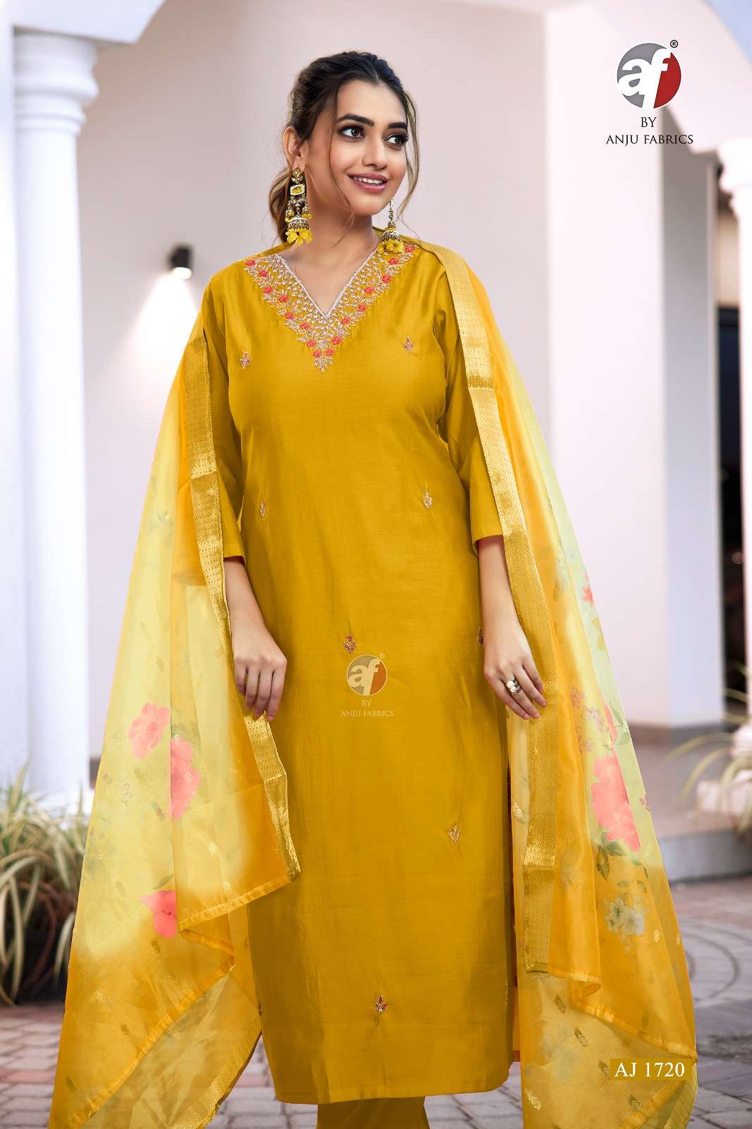 D.NO:- AJ 1720 BY ANJU FABRICS IN MODAL SILK PURE ORGANZA WITH JACQUARD DUPATTA 