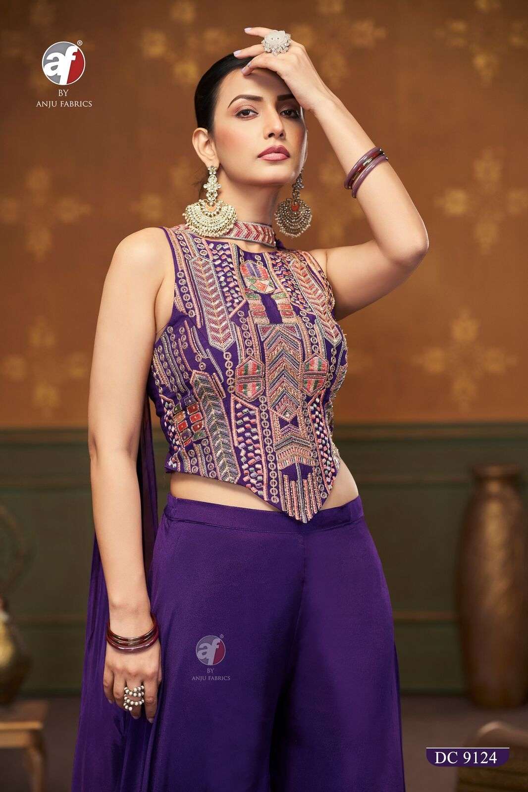 D.NO:- DC 9124 BY ANJU FABRICS IN PURE CHINON CHIFFON WITH PURE HEAVY HANDWORK 