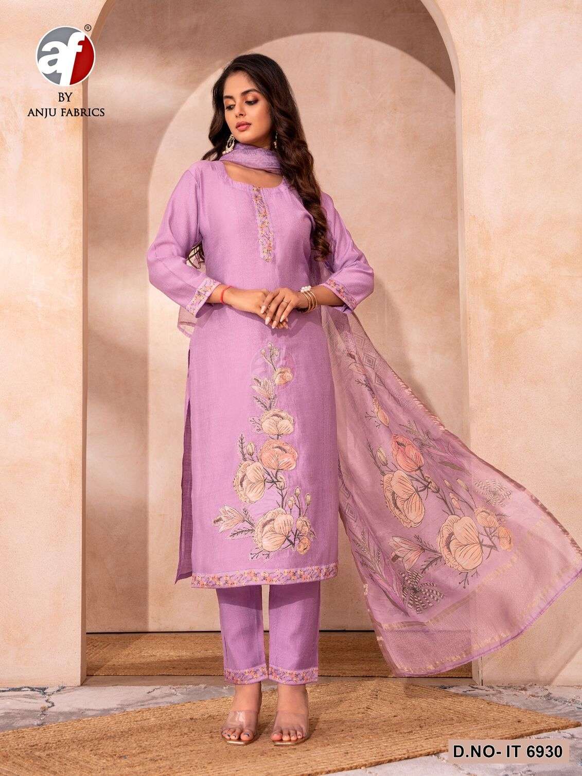 D.NO:- IT 6929 TO 6931 BY ANJU FABRICS IN VETICAN SILK KURTI PANT WITH CHANDERI DUPATTA