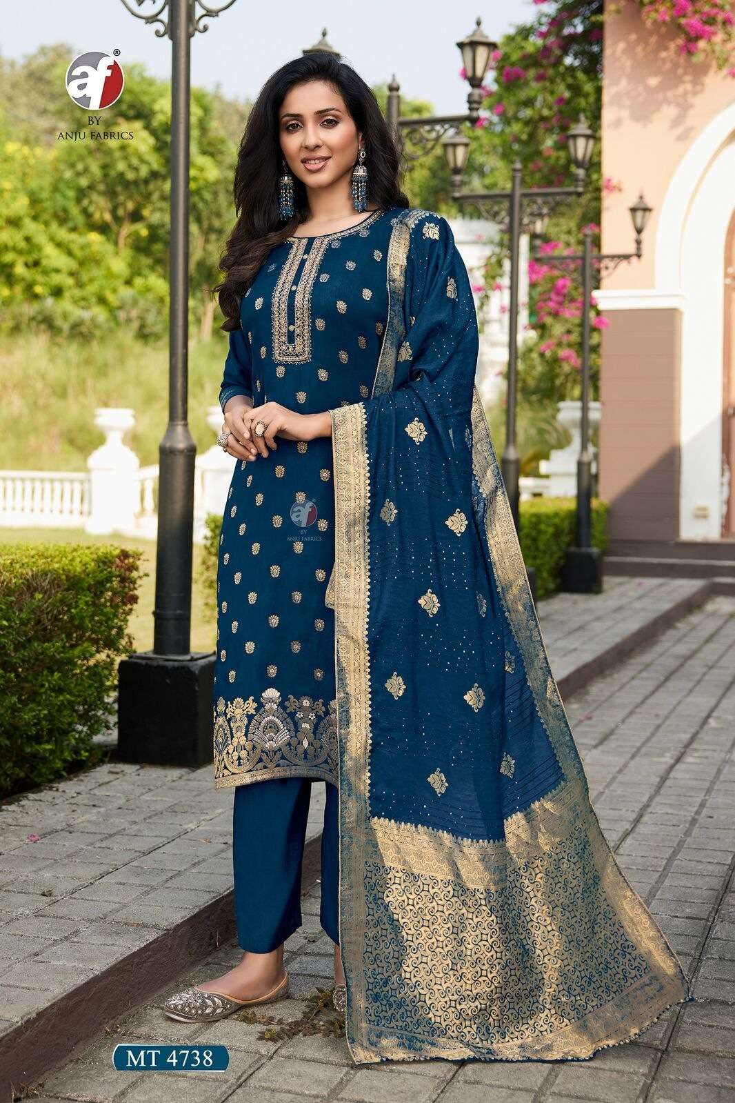 D.NO:- MT 4738 BY ANJU FABRICS IN PURE DOLA SILK WITH JACQUARD DUPATTA AND HEAVY HANDWORK 