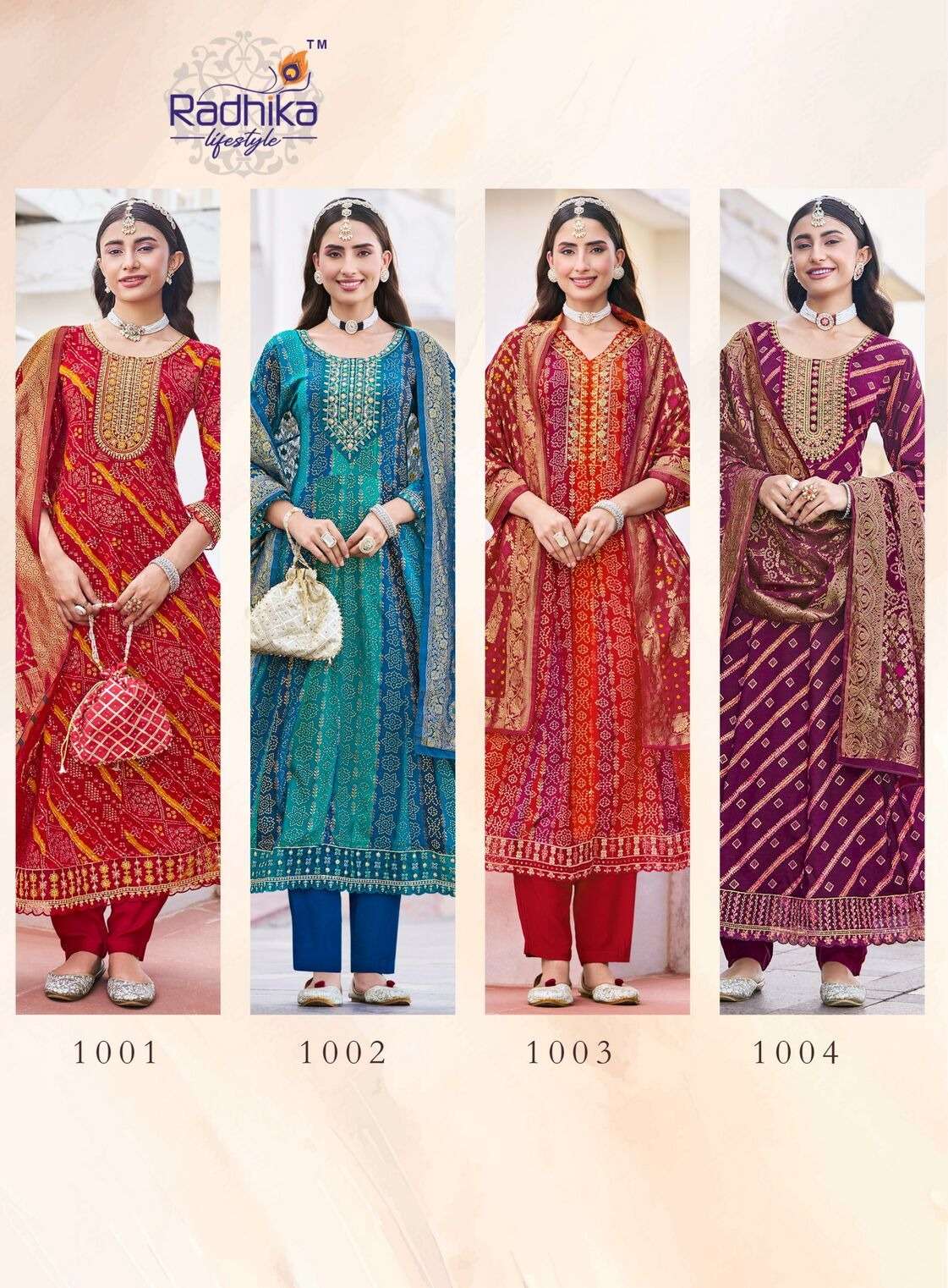 ELEGANCE VOL-1 BY RADHIKA LIFESTYLE IN RAYON PRINT ANARKALI GOWN PANT WITH DUPATTA 