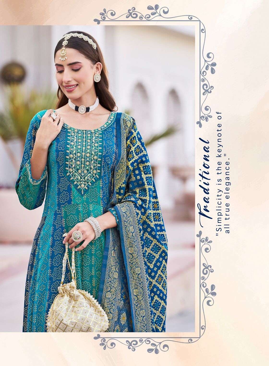 ELEGANCE VOL-1 BY RADHIKA LIFESTYLE IN RAYON PRINT ANARKALI GOWN PANT WITH DUPATTA 