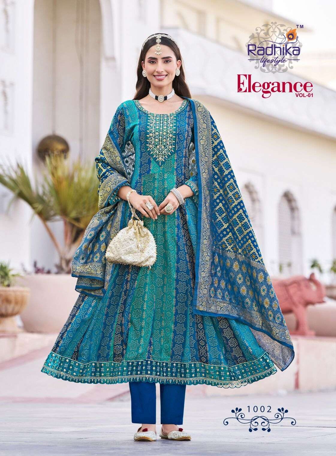ELEGANCE VOL-1 BY RADHIKA LIFESTYLE IN RAYON PRINT ANARKALI GOWN PANT WITH DUPATTA 
