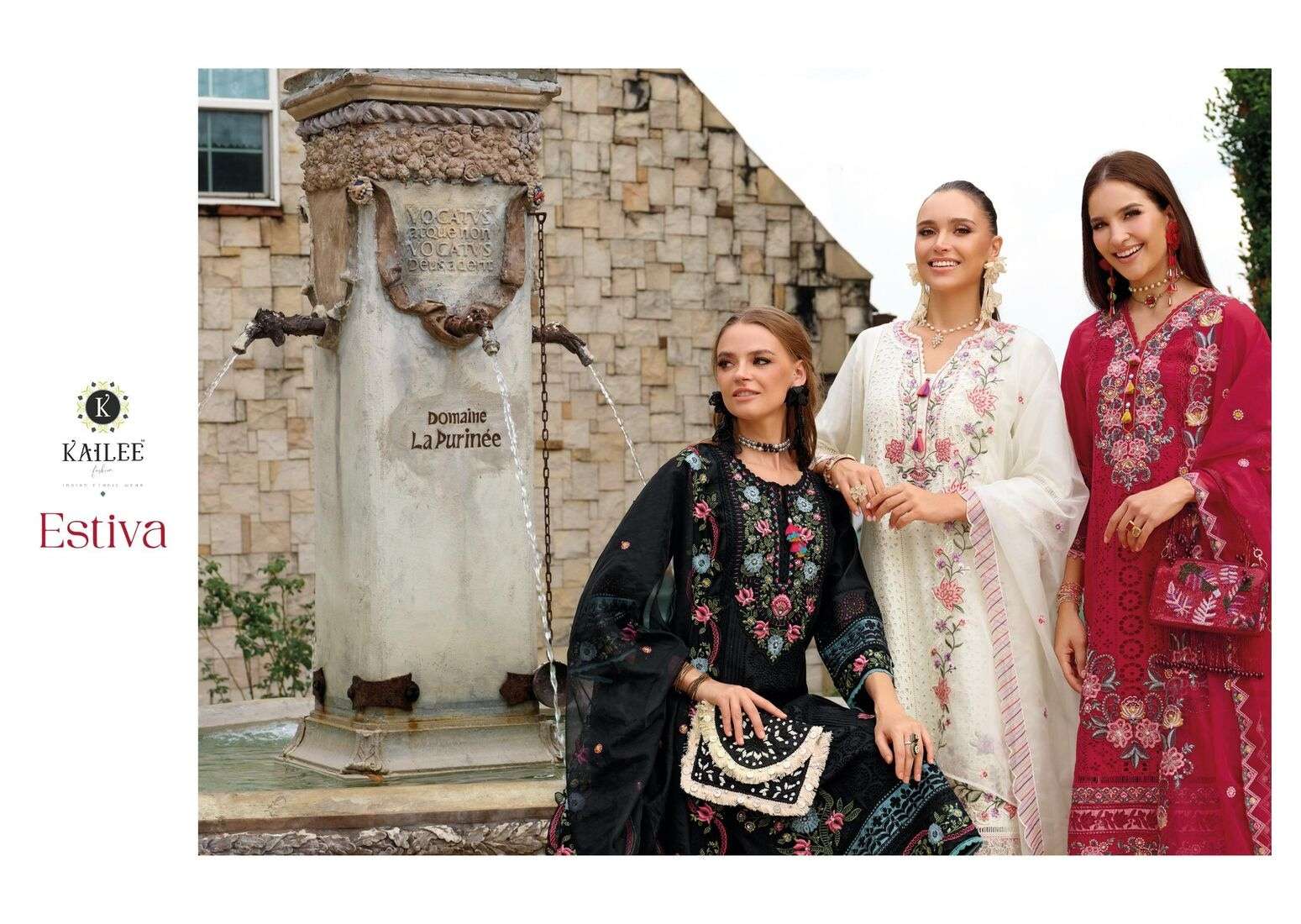 ESTIVA BY KAILEE FASHION IN PURE VISCOSE ORGANZA WITH  DESGINER WORK STYLE KIRTI PANT & DUPATTA