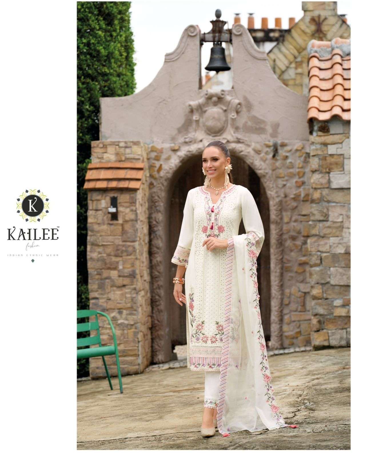 ESTIVA BY KAILEE FASHION IN PURE VISCOSE ORGANZA WITH  DESGINER WORK STYLE KIRTI PANT & DUPATTA