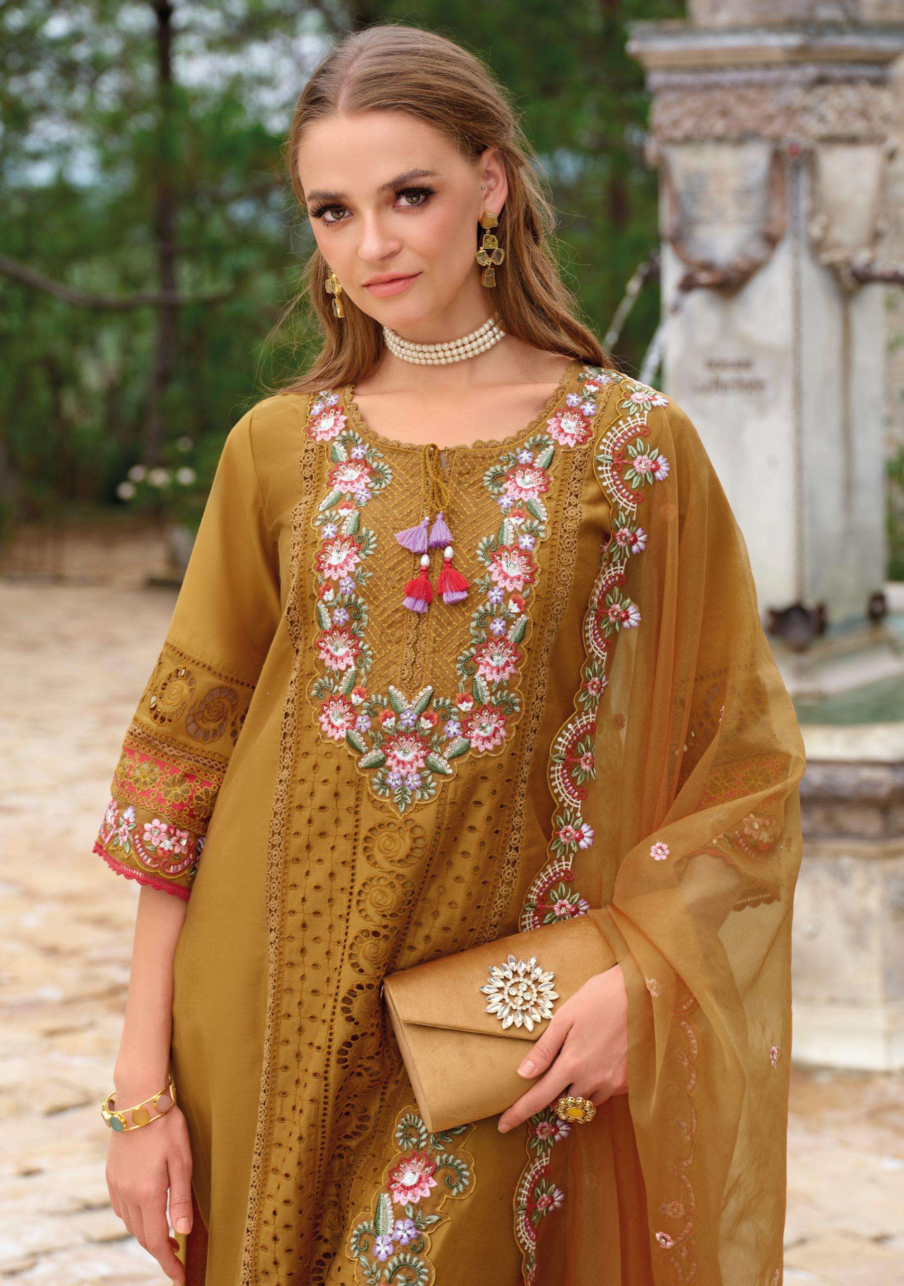 ESTIVA BY KAILEE FASHION IN PURE VISCOSE ORGANZA WITH  DESGINER WORK STYLE KIRTI PANT & DUPATTA