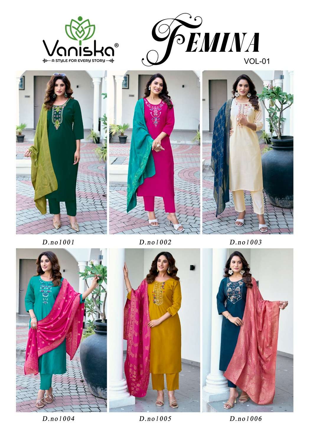 FEMINA VOL:-1 BY VANISKA IN GADWAL SILK KURTI WITH COTTON MAL INNER AND PURE HANDWORK 