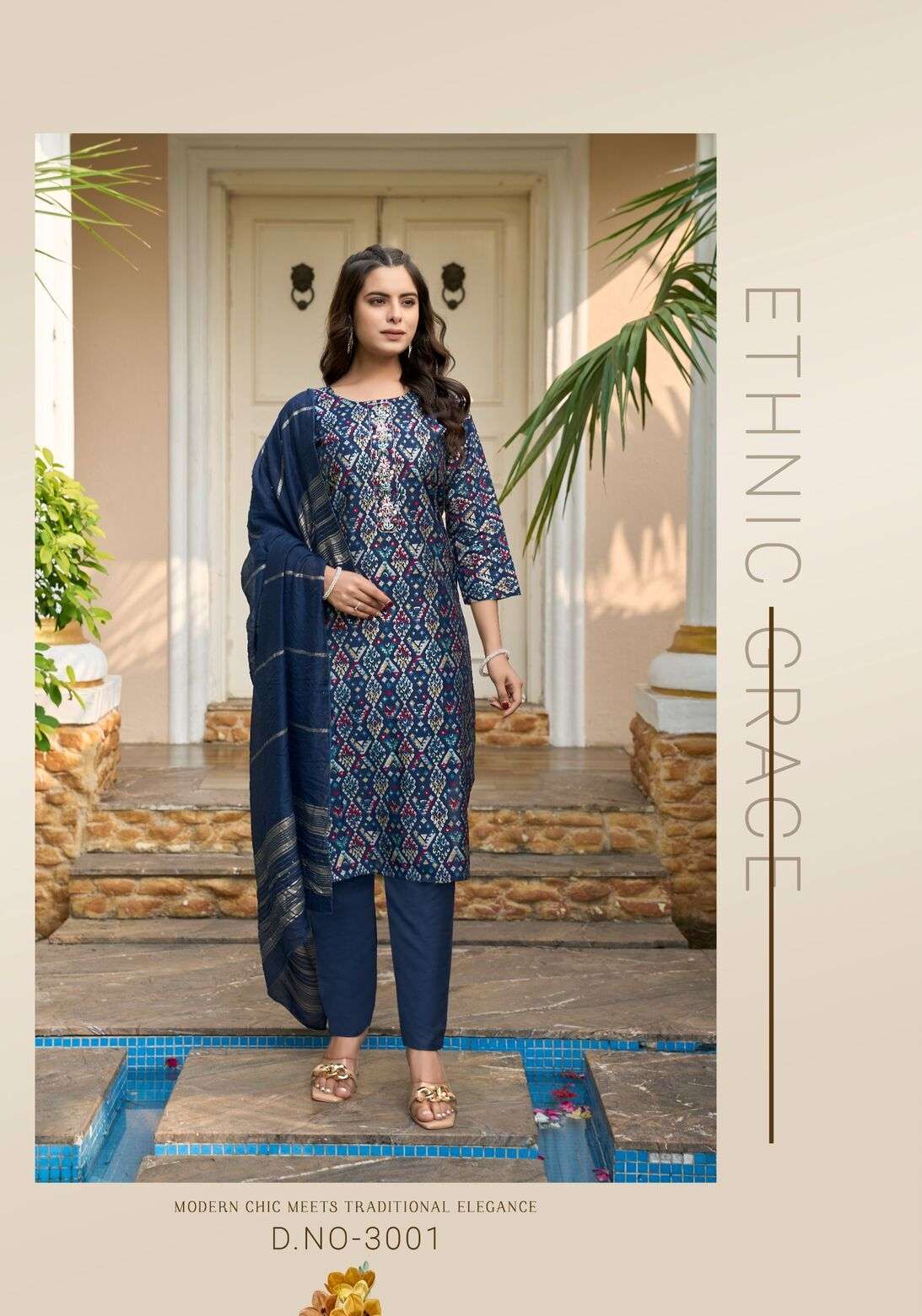 FESTIVAL VOL-3 BY VANSIKA IN MODAL CHANDERI FANCY KHATI SEQUENCE WORK KURTI PANT WITH  DUPATTA 