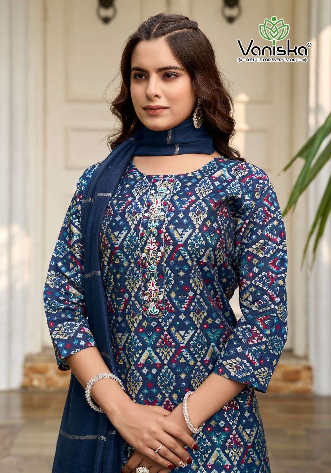 FESTIVAL VOL-3 BY VANSIKA IN MODAL CHANDERI FANCY KHATI SEQUENCE WORK KURTI PANT WITH  DUPATTA 