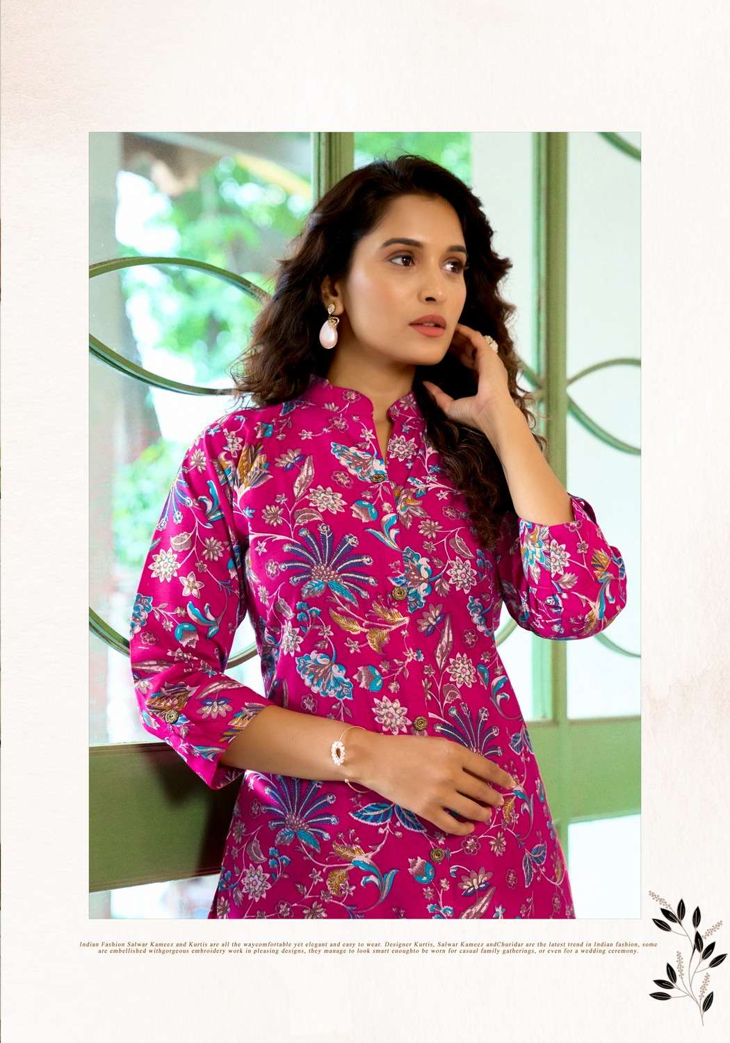 FLOWER VELLY VOL-1 BY VANISKA IN VATICAN PRINT ALINE CUT KURTI & FANCY BUTTON WITH POCKET 