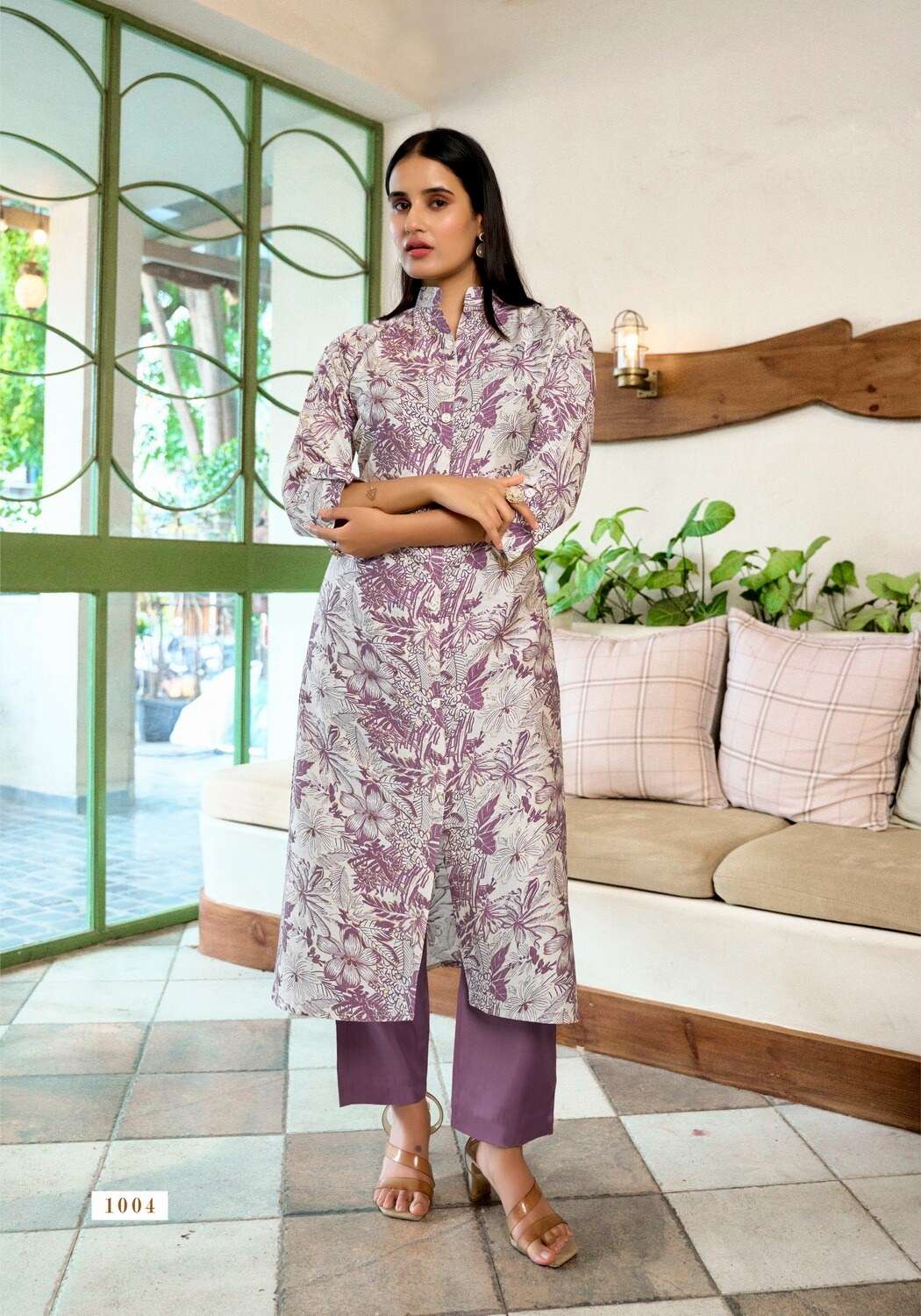FLOWER VELLY VOL-1 BY VANISKA IN VATICAN PRINT ALINE CUT KURTI & FANCY BUTTON WITH POCKET 