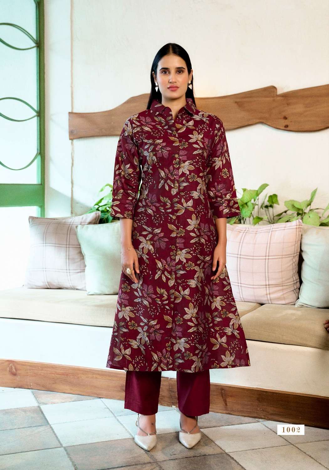 FLOWER VELLY VOL-1 BY VANISKA IN VATICAN PRINT ALINE CUT KURTI & FANCY BUTTON WITH POCKET 