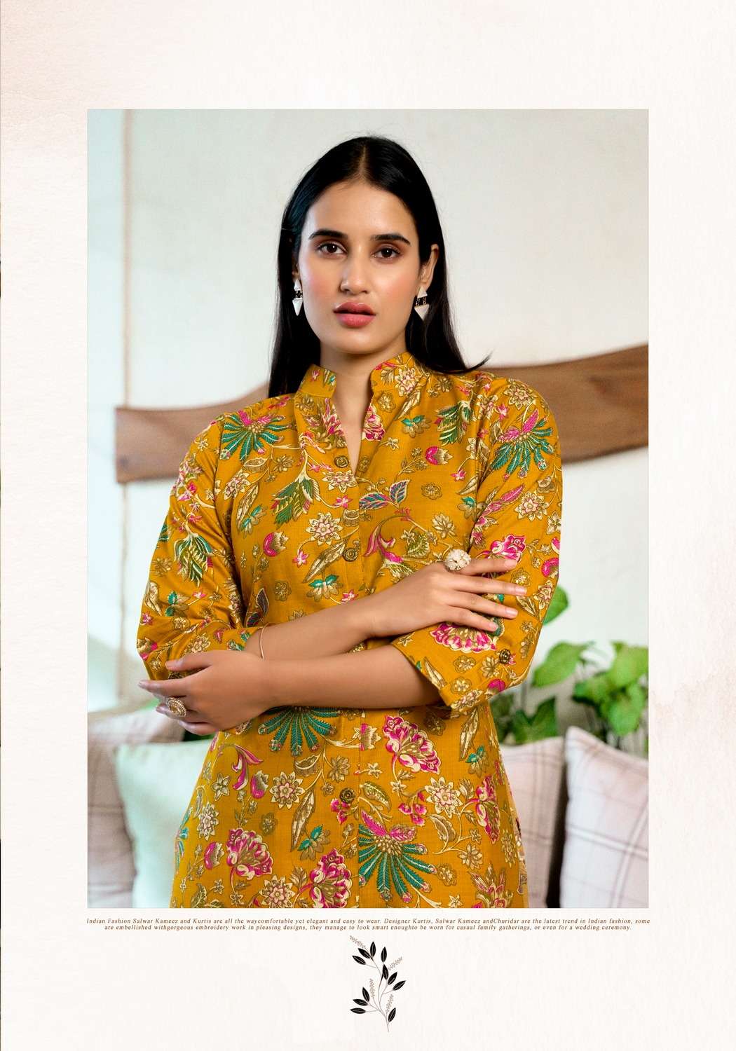 FLOWER VELLY VOL-1 BY VANISKA IN VATICAN PRINT ALINE CUT KURTI & FANCY BUTTON WITH POCKET 
