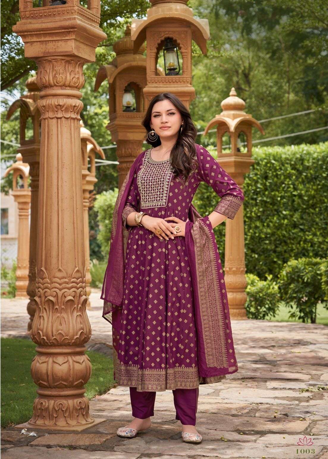 GAURI BY TEXOFAB IN RAYON WITH HEAVY SEQUENCE QUARDING EMBROIDERY WITH FOIL PRINT 