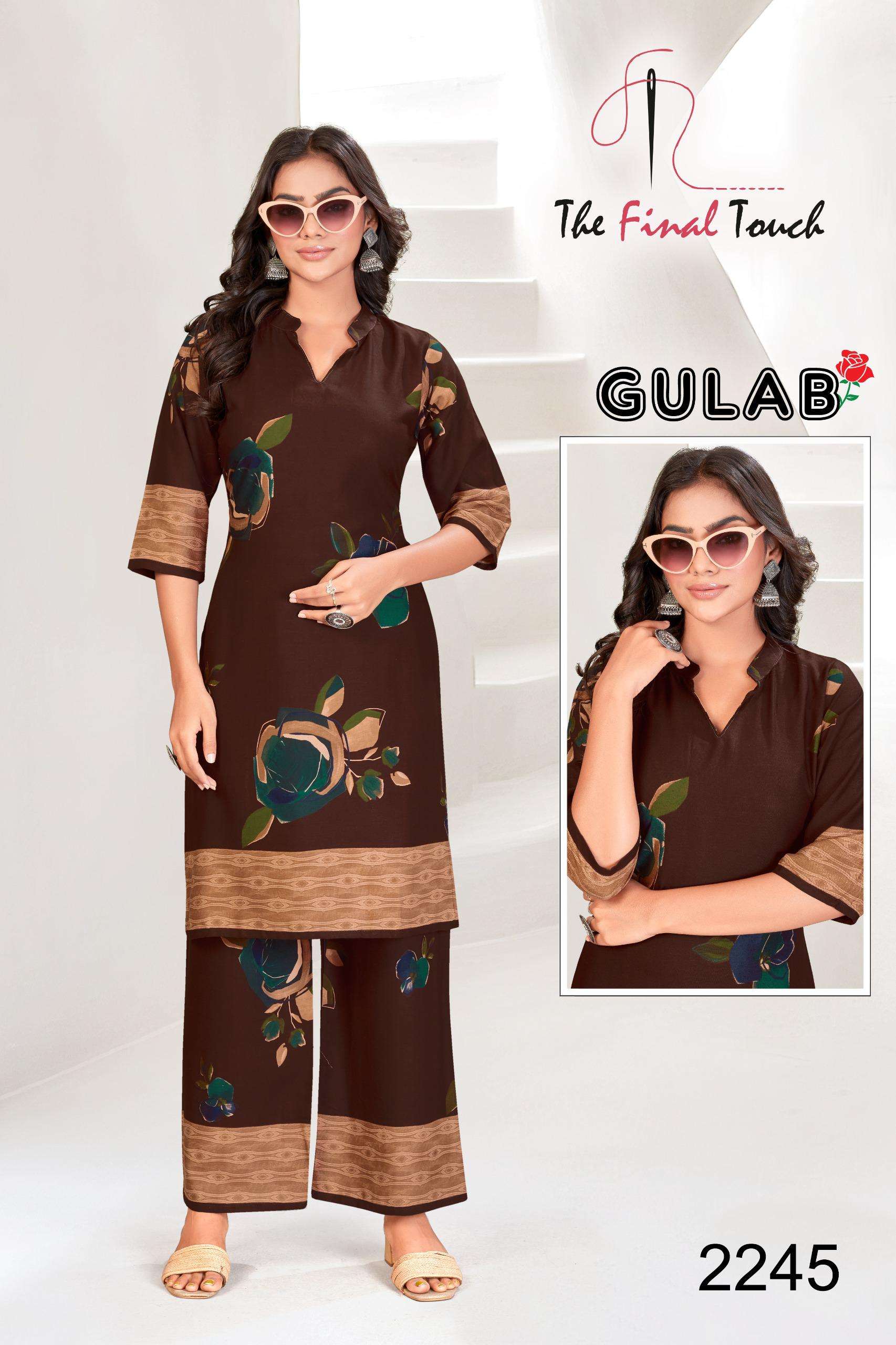 GULAB BY THE FINAL TOUCH IN DESIGNER RAYON PRINT CO-ORD SET 