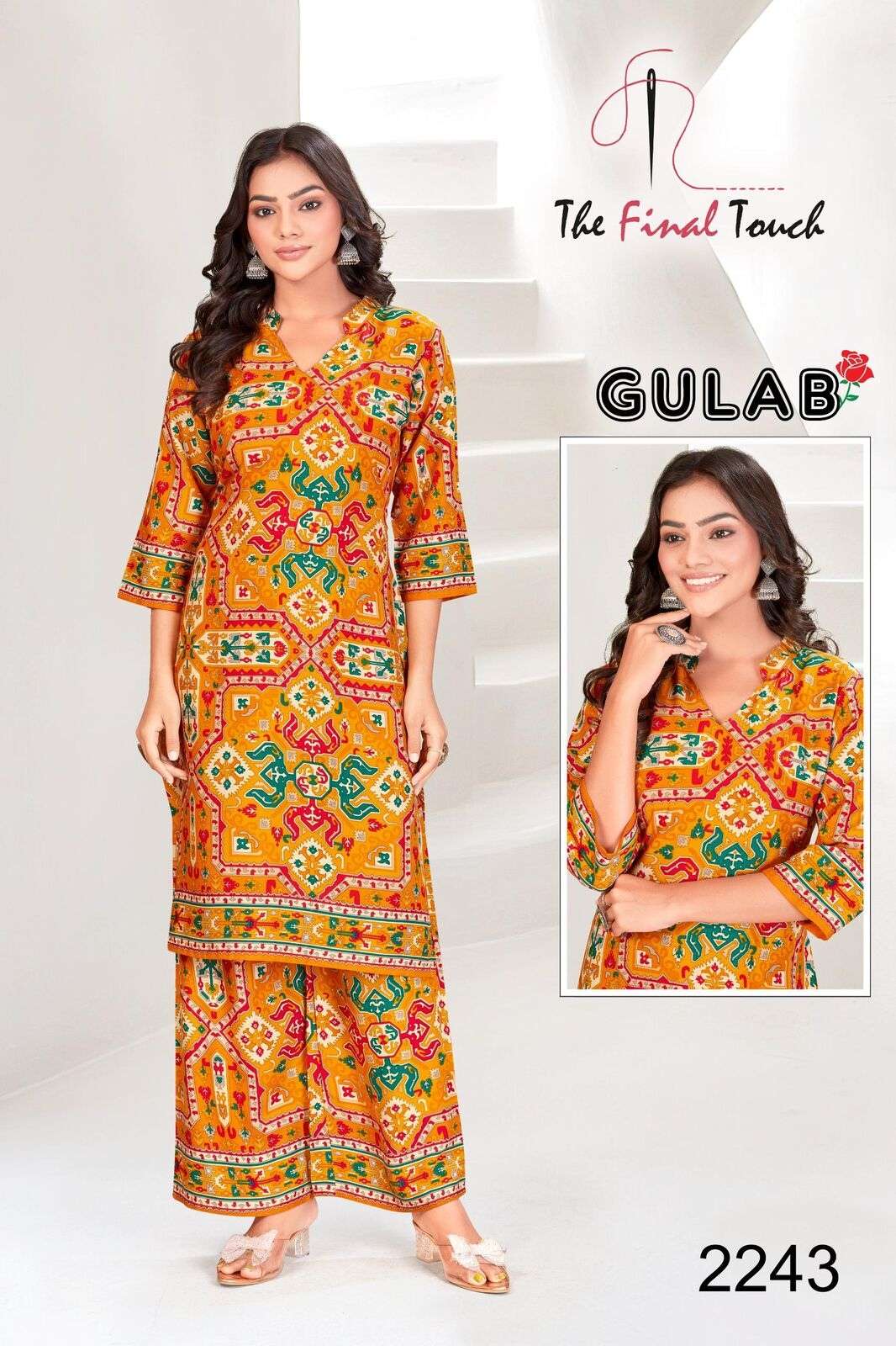 GULAB BY THE FINAL TOUCH IN DESIGNER RAYON PRINT CO-ORD SET 