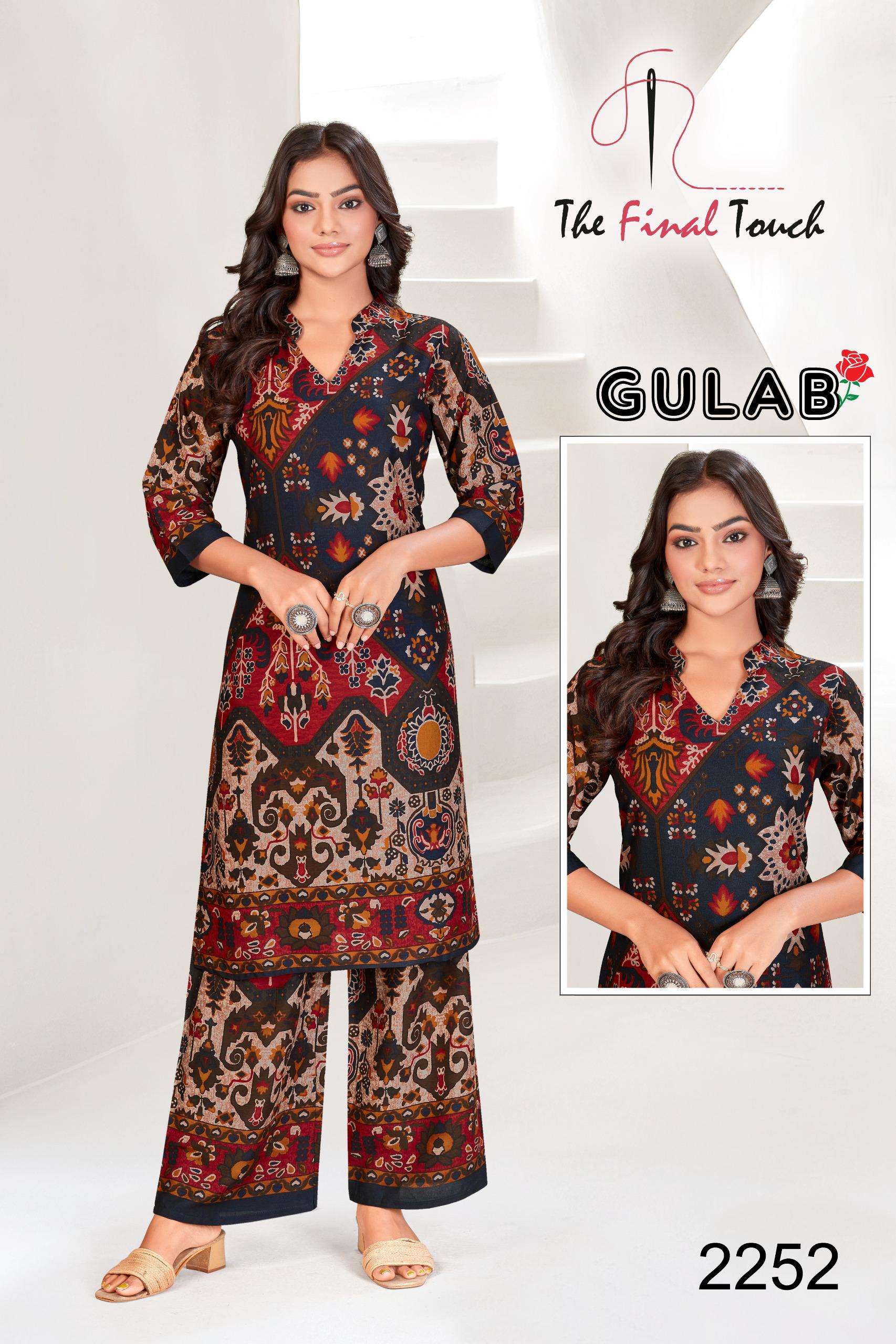 GULAB BY THE FINAL TOUCH IN DESIGNER RAYON PRINT CO-ORD SET 