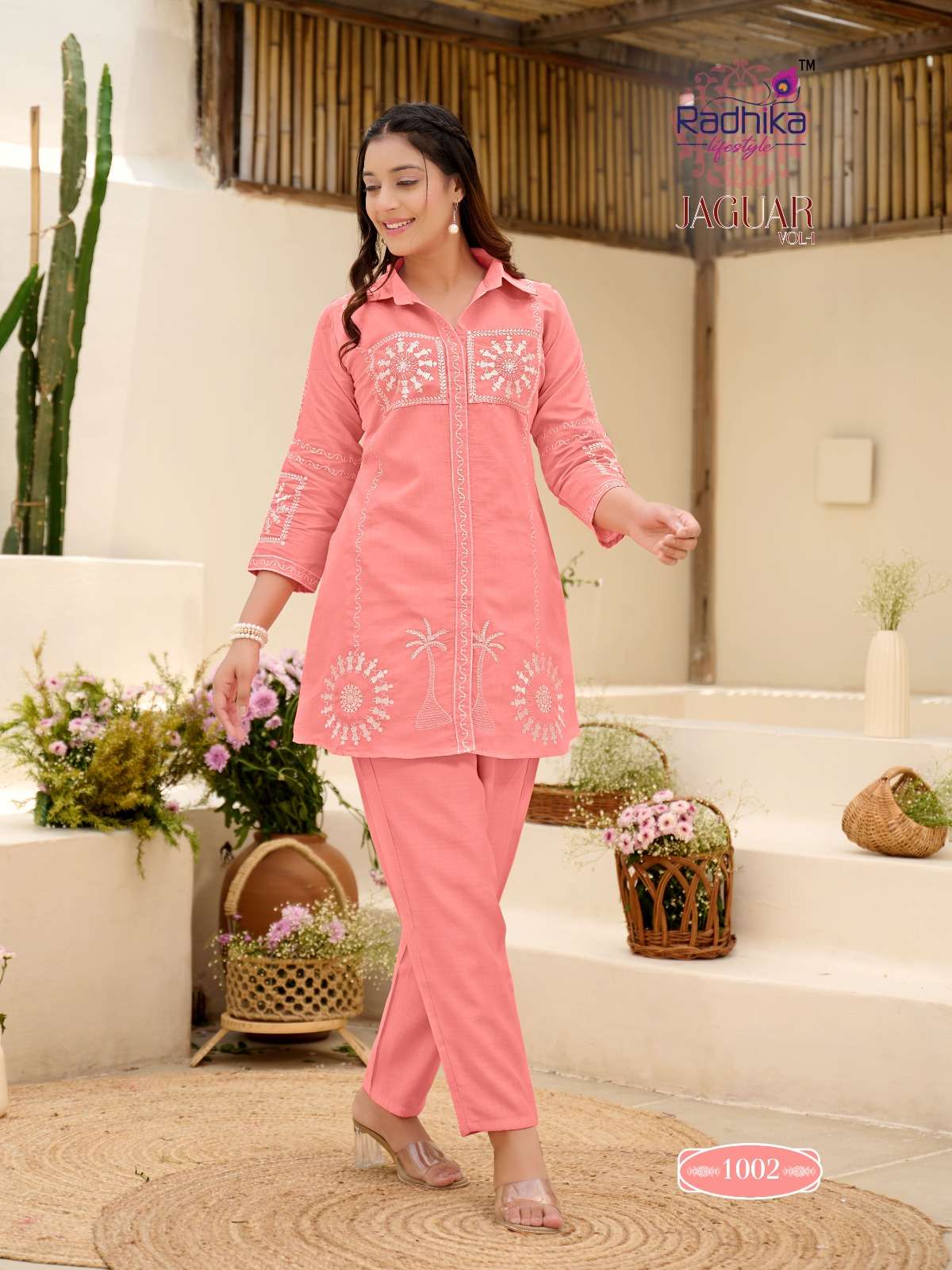 JAGUAR VOL-1 BY RADHIKA LIFE STYLE IN VATICAN SILK CO-ORD SET WITH FANCY WORK 