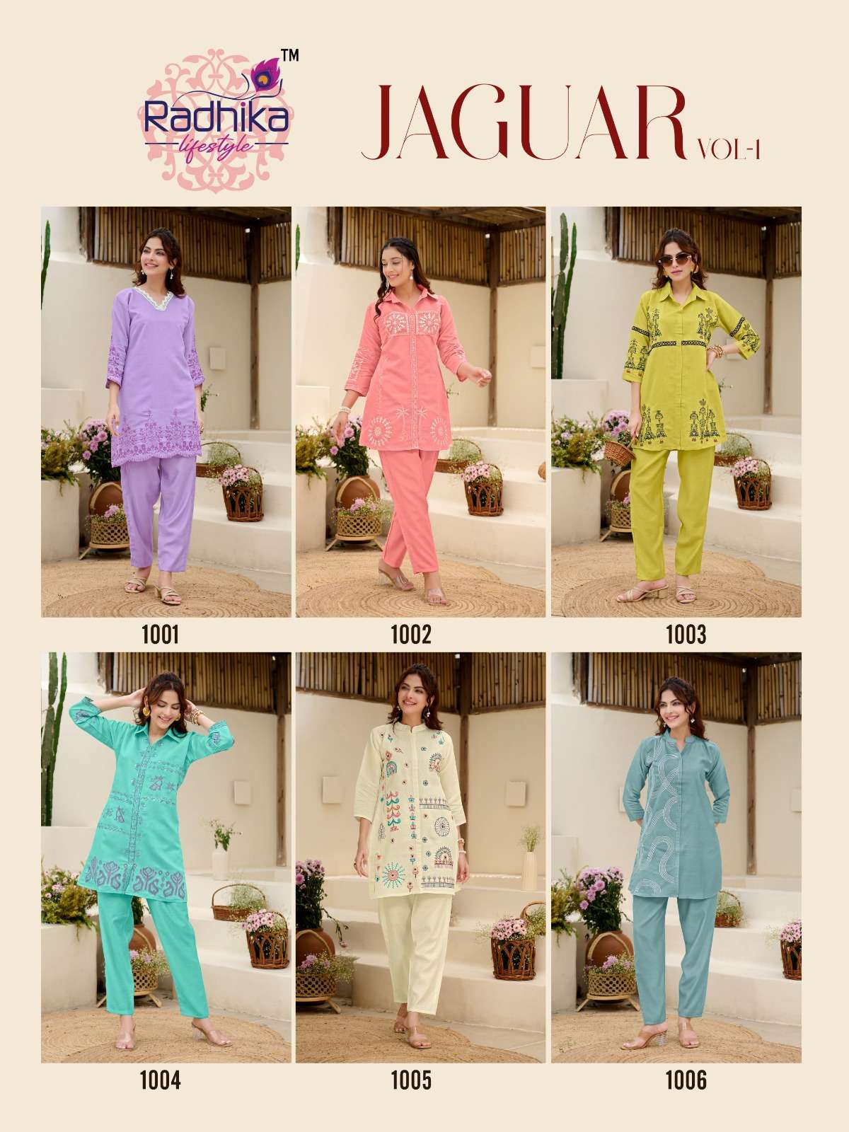 JAGUAR VOL-1 BY RADHIKA LIFE STYLE IN VATICAN SILK CO-ORD SET WITH FANCY WORK 