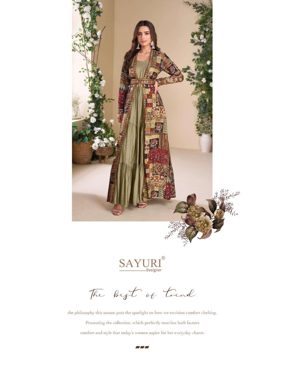 JANVI BY SAYURI DESIGNER IN REAL GEROGETTE WITH HAND EMBELLISHED WORK 