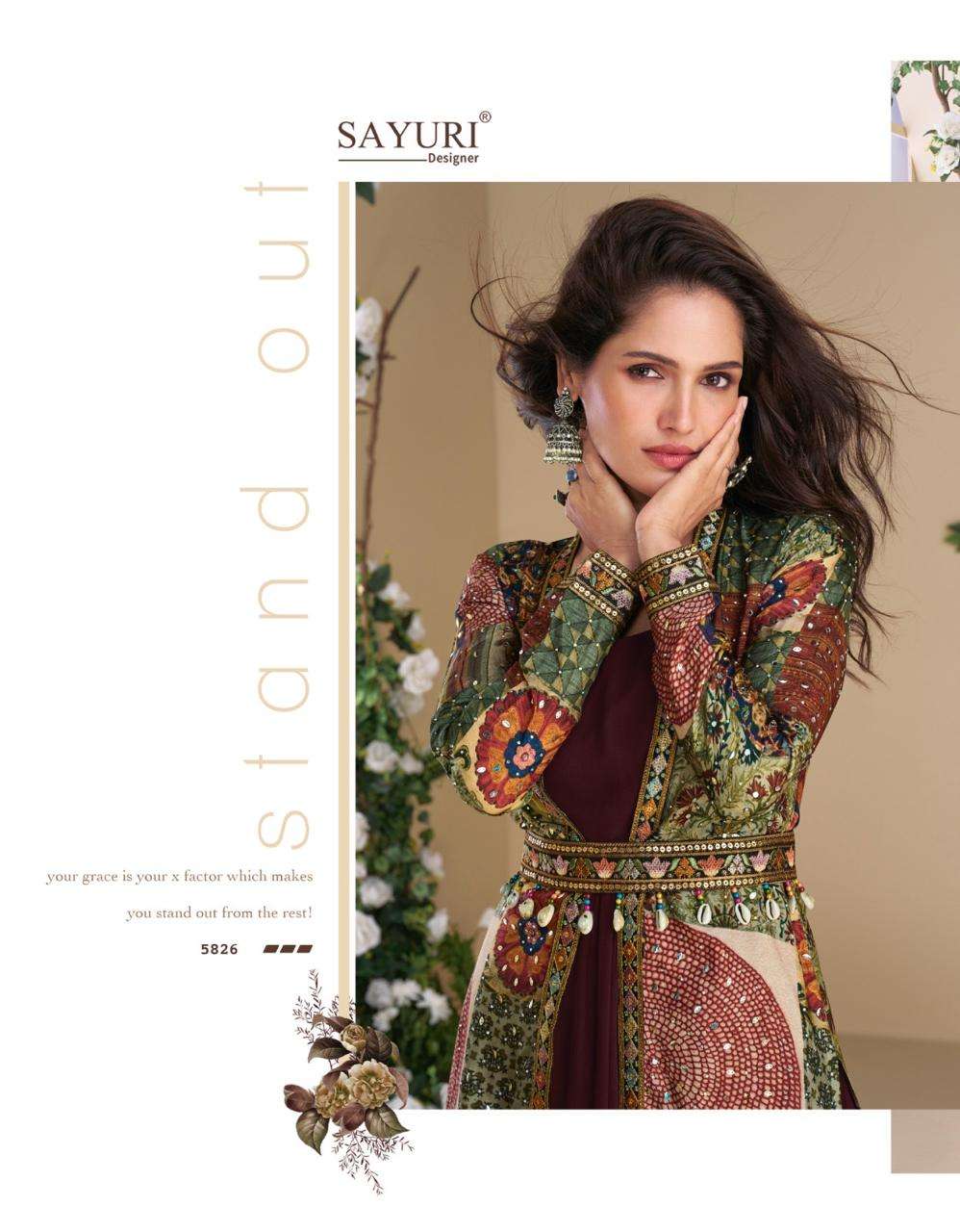 JANVI BY SAYURI DESIGNER IN REAL GEROGETTE WITH HAND EMBELLISHED WORK 