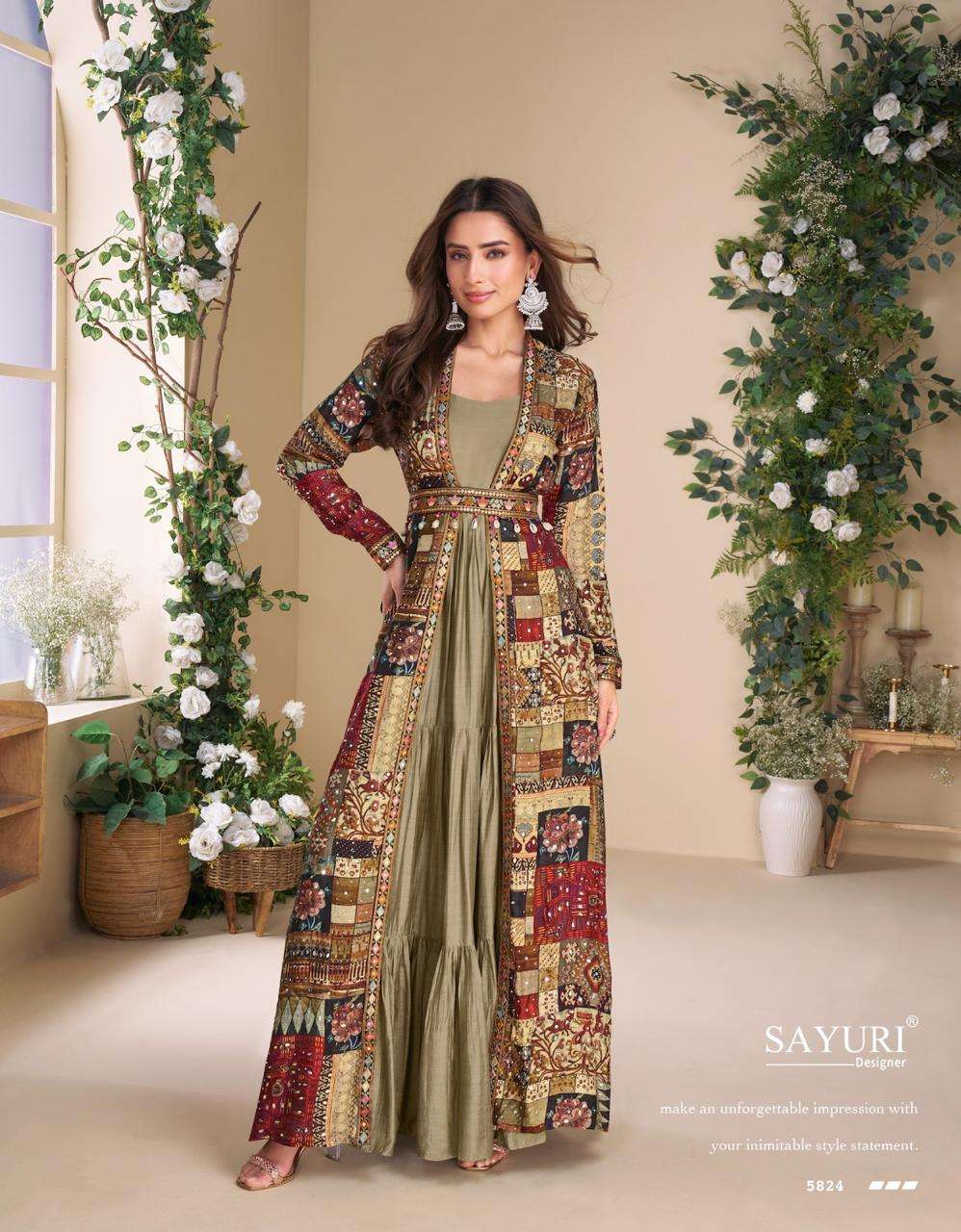 JANVI BY SAYURI DESIGNER IN REAL GEROGETTE WITH HAND EMBELLISHED WORK 