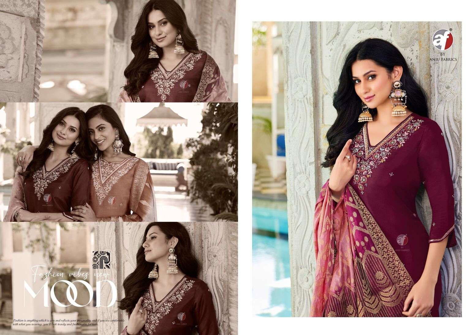 JHALAK BY ANJU FABRIC IN PURE DOLA SILK KURTI PANT AND DUPATTA WITH PURE HAND WORK 