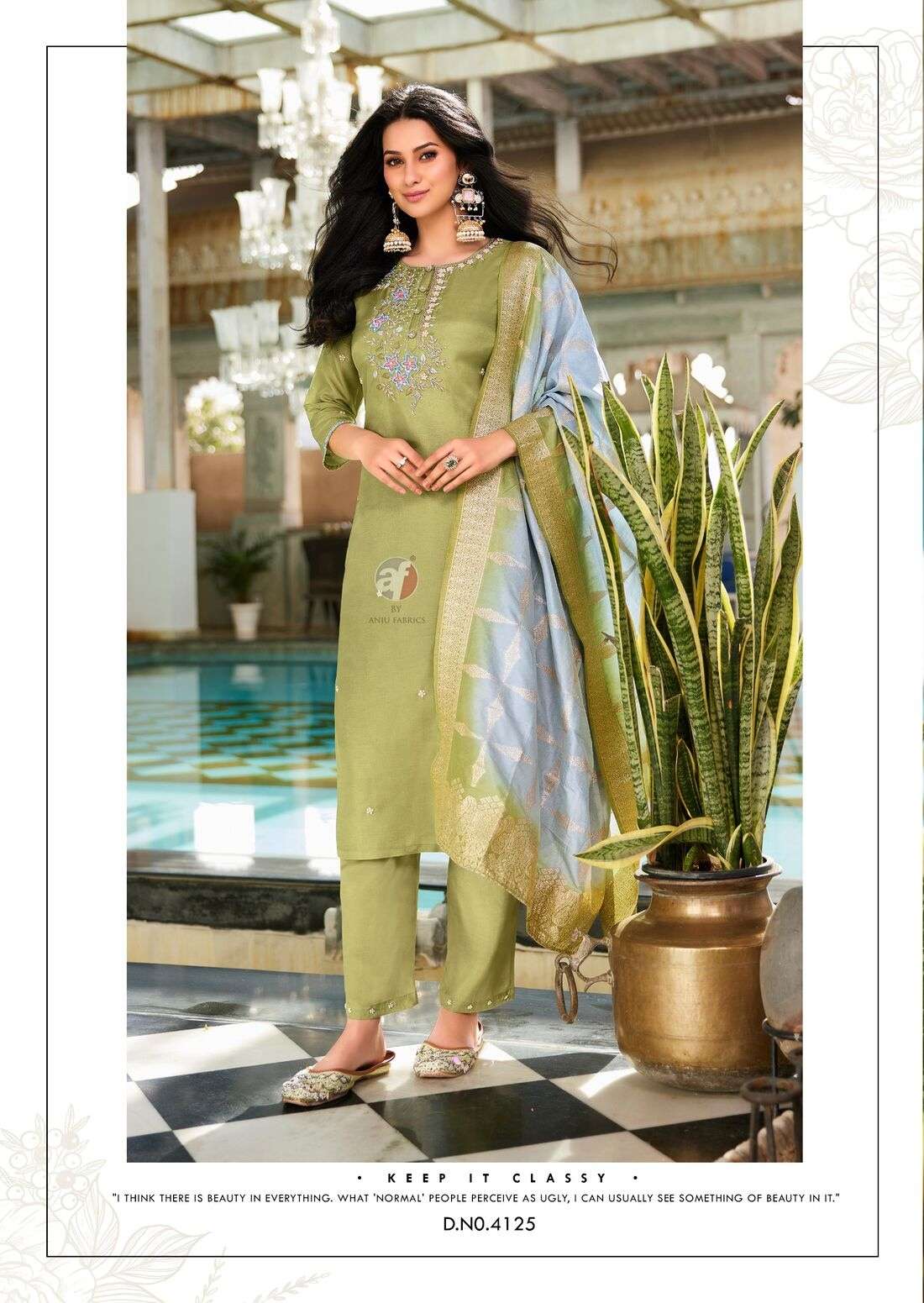 JHALAK BY ANJU FABRIC IN PURE DOLA SILK KURTI PANT AND DUPATTA WITH PURE HAND WORK 