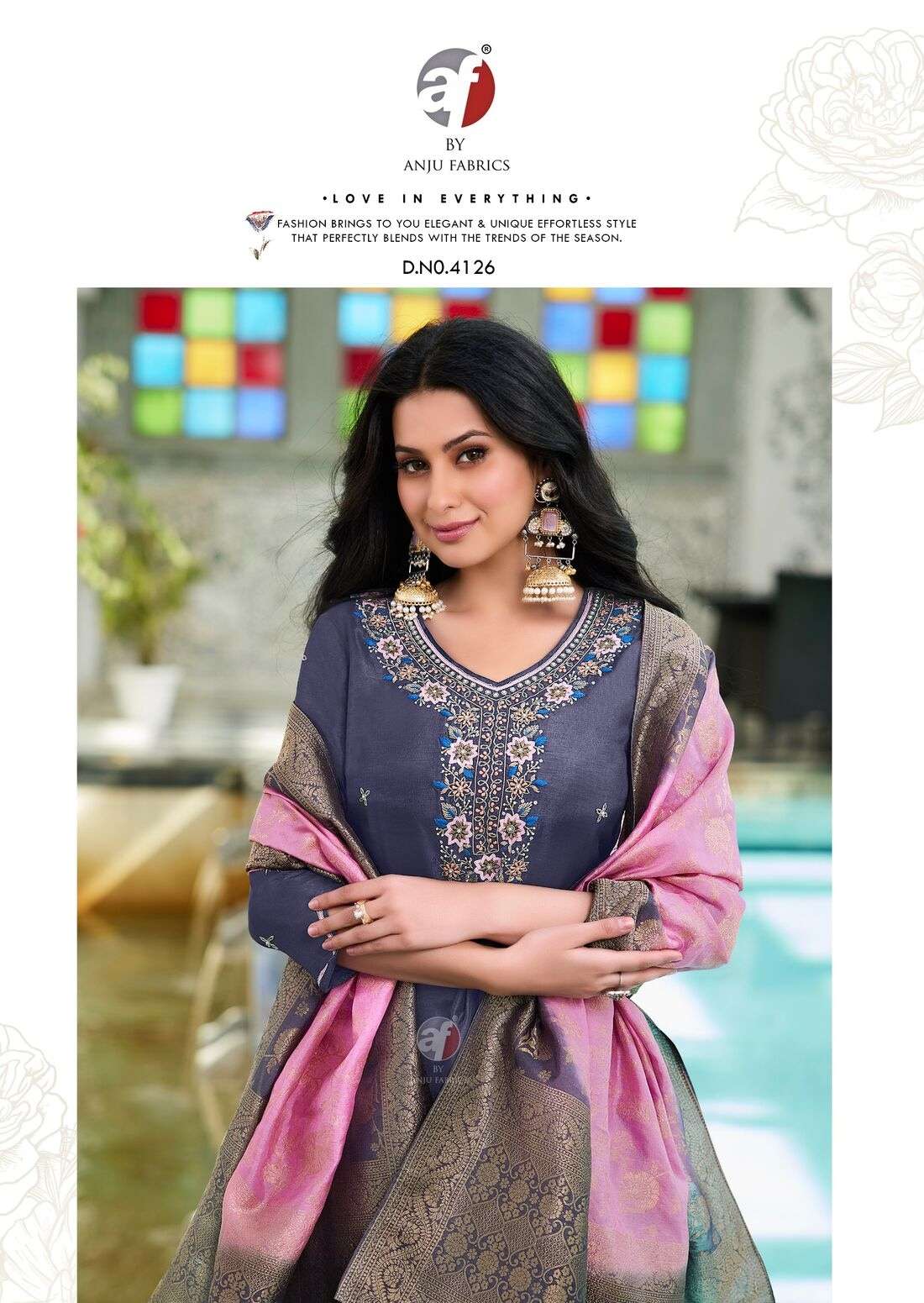 JHALAK BY ANJU FABRIC IN PURE DOLA SILK KURTI PANT AND DUPATTA WITH PURE HAND WORK 