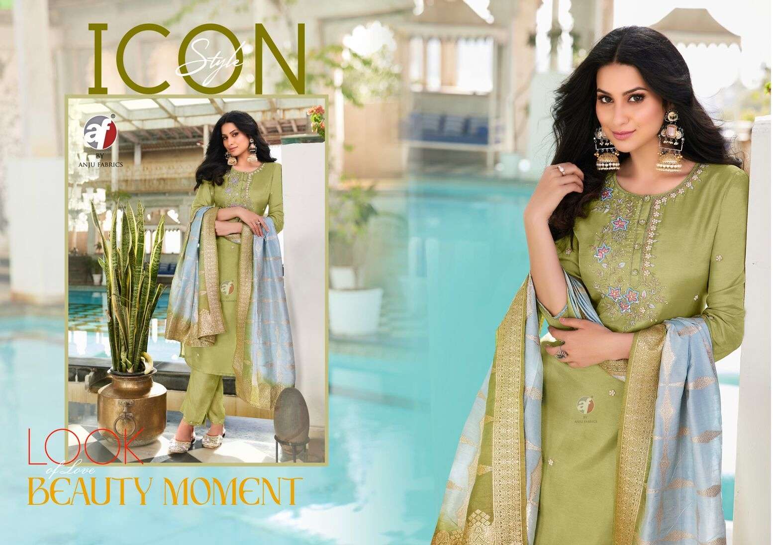 JHALAK BY ANJU FABRIC IN PURE DOLA SILK KURTI PANT AND DUPATTA WITH PURE HAND WORK 