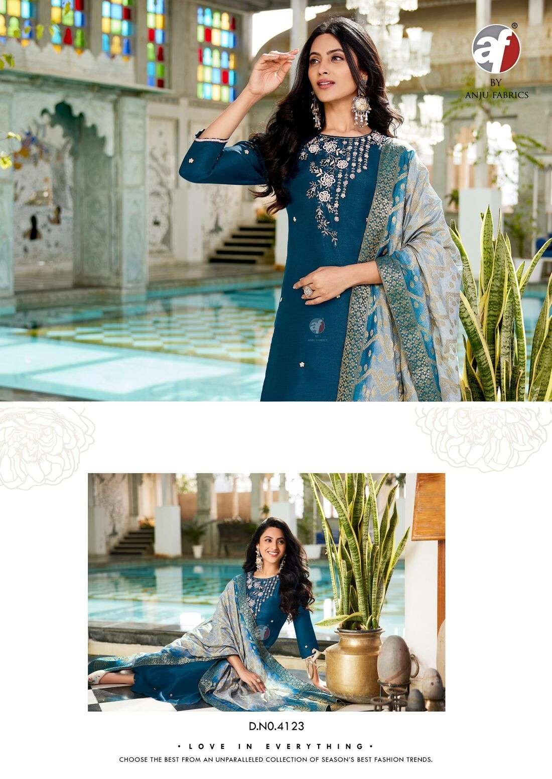 JHALAK BY ANJU FABRIC IN PURE DOLA SILK KURTI PANT AND DUPATTA WITH PURE HAND WORK 
