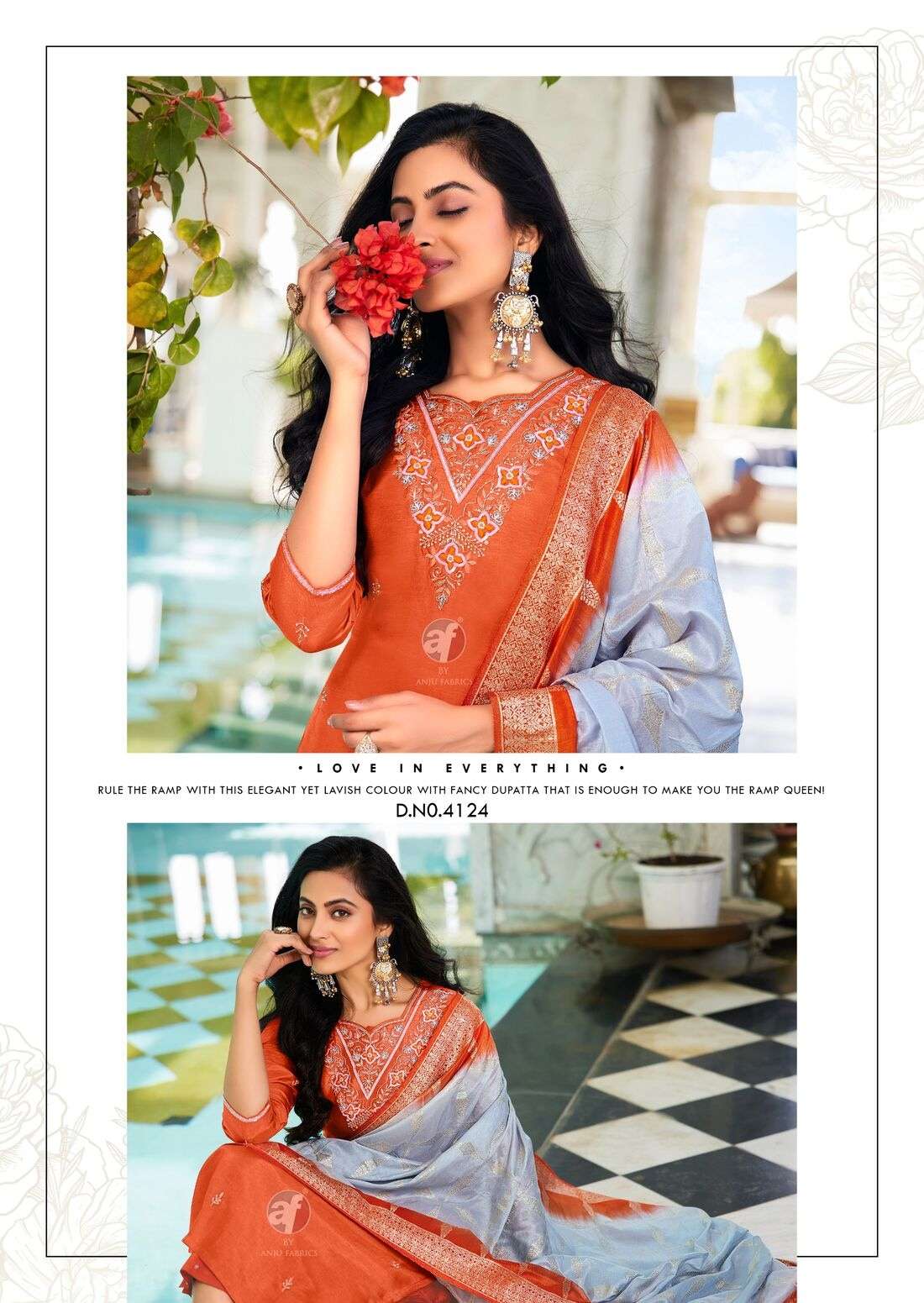 JHALAK BY ANJU FABRIC IN PURE DOLA SILK KURTI PANT AND DUPATTA WITH PURE HAND WORK 