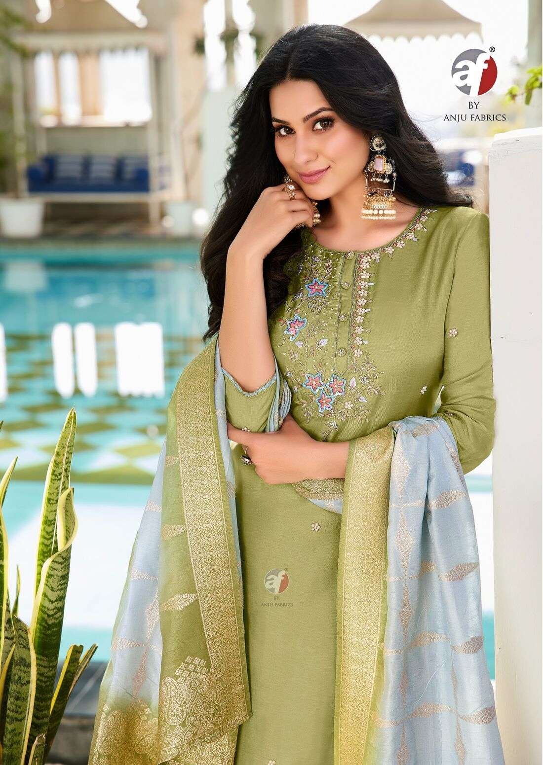 JHALAK BY ANJU FABRIC IN PURE DOLA SILK KURTI PANT AND DUPATTA WITH PURE HAND WORK 