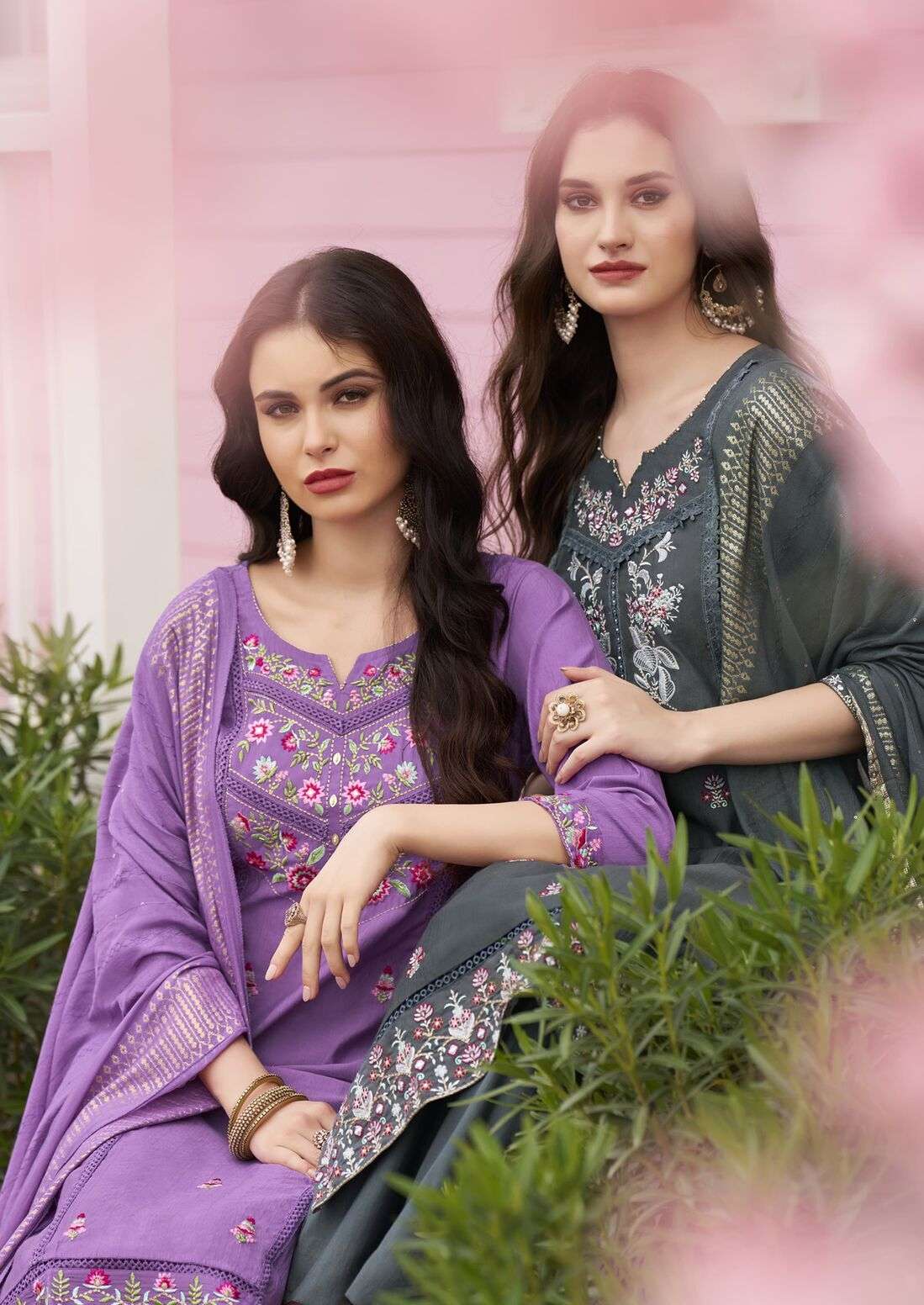 JOOHI BY KARISSA IN PREMIUM VISCOSE VATICAN SILK WITH SOFT MUSLIN JACQUARD DUPATTA 