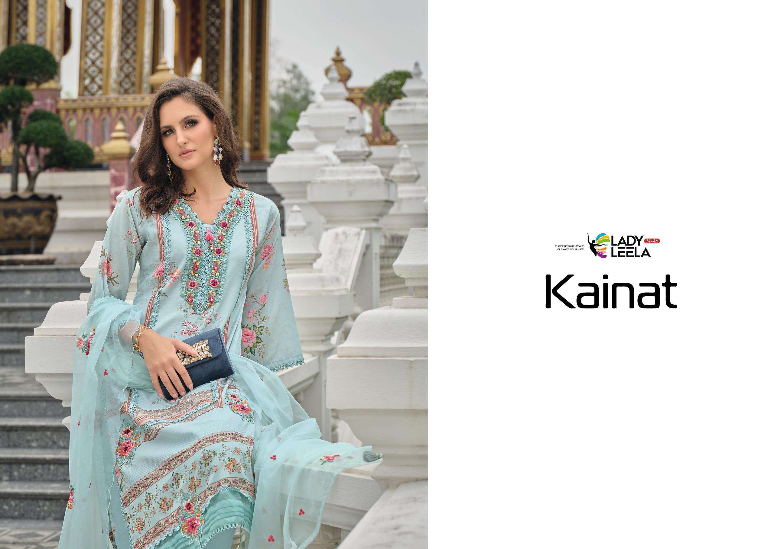 KAINAT BY LADY LEELA IN MASLIN PRINT FABRIC WITH HANDWORK AND ORGANZA DUPATTA 