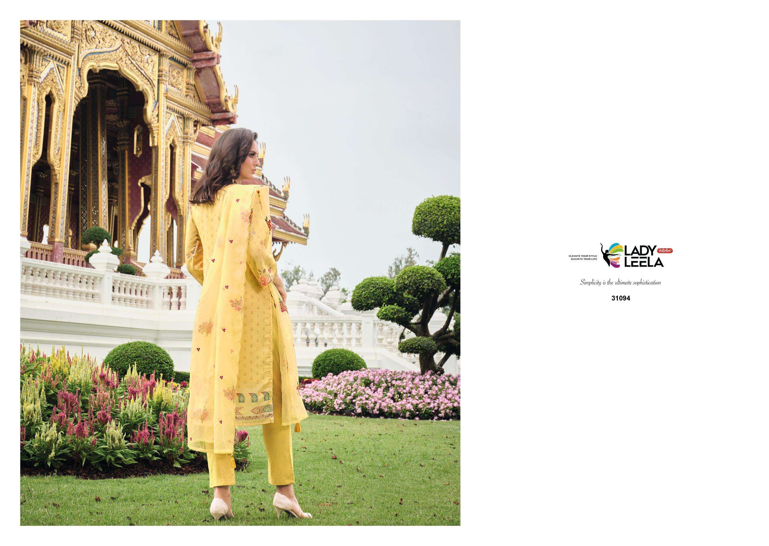 KAINAT BY LADY LEELA IN MASLIN PRINT FABRIC WITH HANDWORK AND ORGANZA DUPATTA 