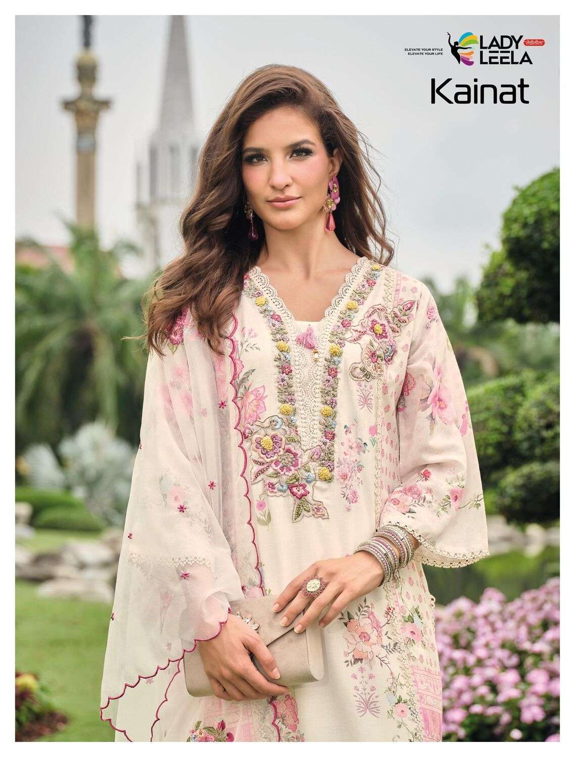 KAINAT BY LADY LEELA IN MASLIN PRINT FABRIC WITH HANDWORK AND ORGANZA DUPATTA 